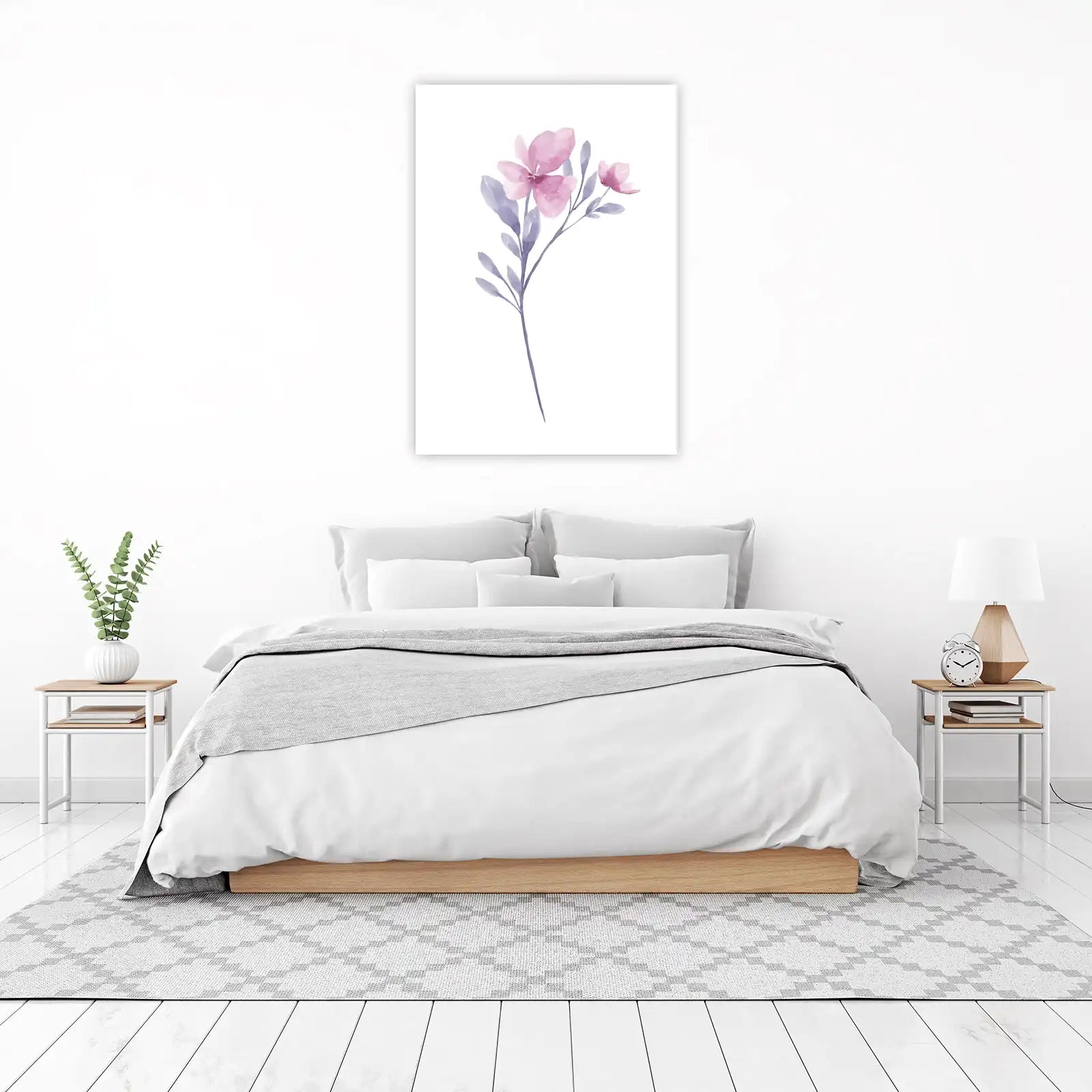 Soft Pink Floral Watercolor Wall Art