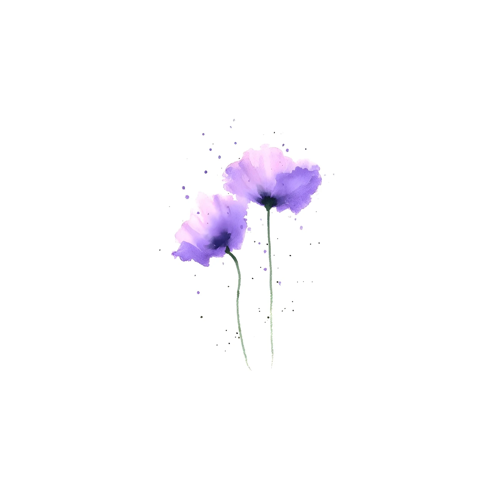 Soft Lavender Poppies Watercolor Wall Art
