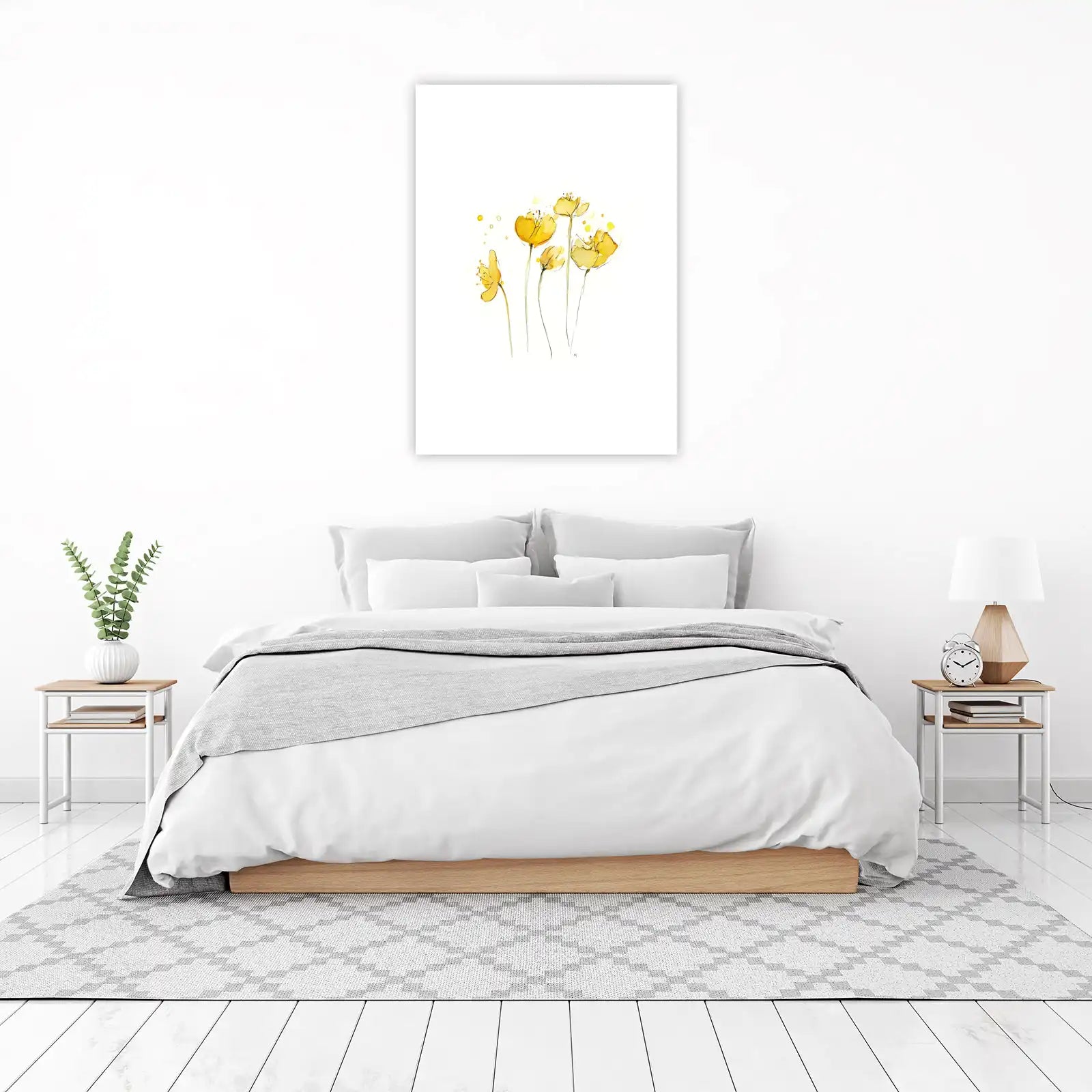 Yellow Poppy Watercolor Botanical Wall Art