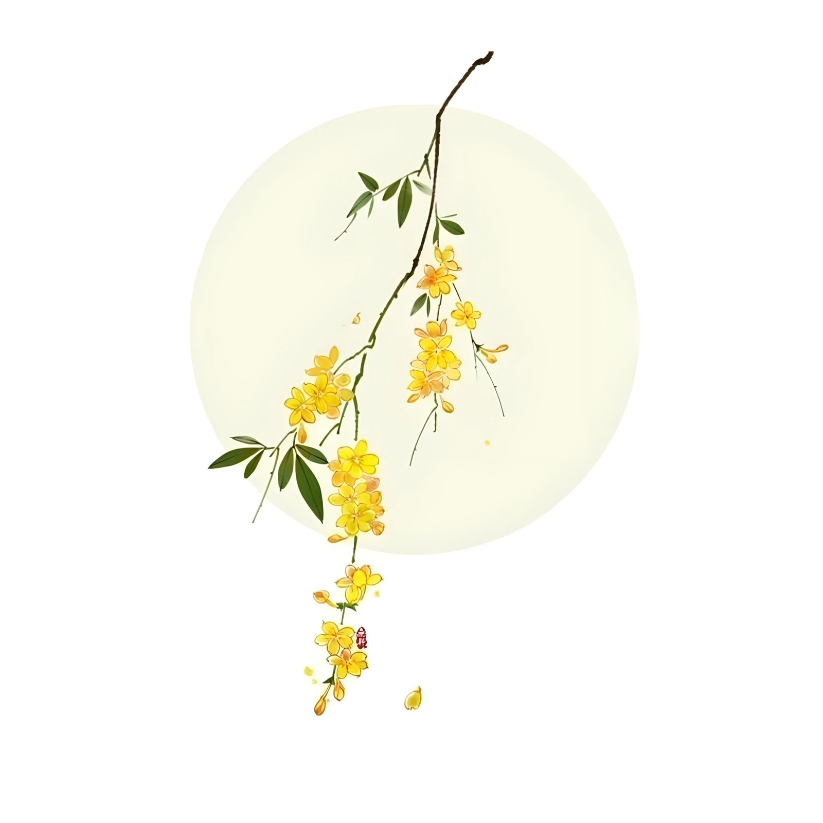 Zen Yellow Jasmine Botanical Art Wall Art