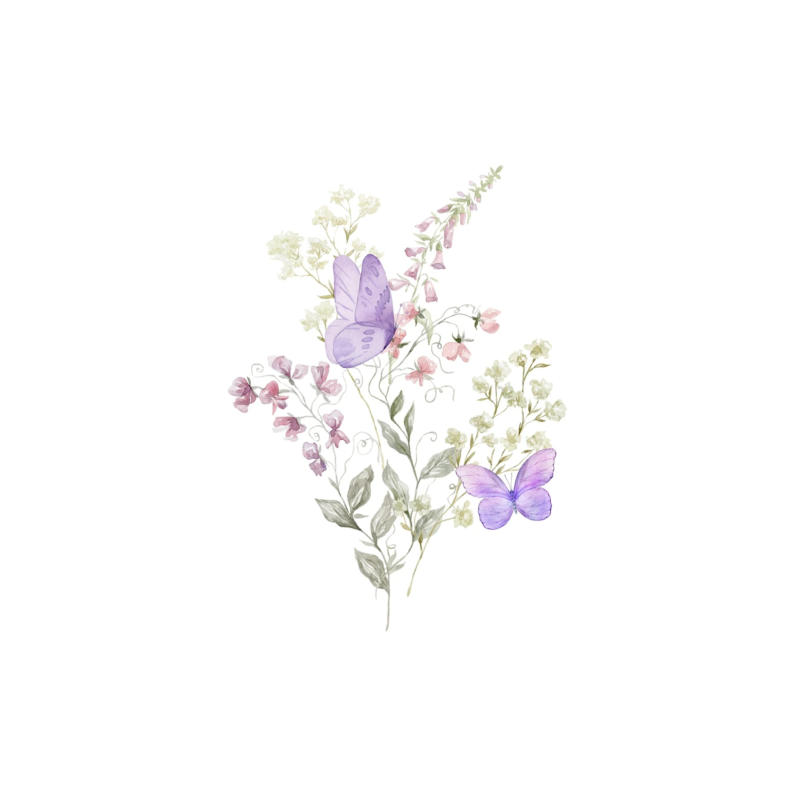 Enchanting Lavender Butterfly Floral Wall Art