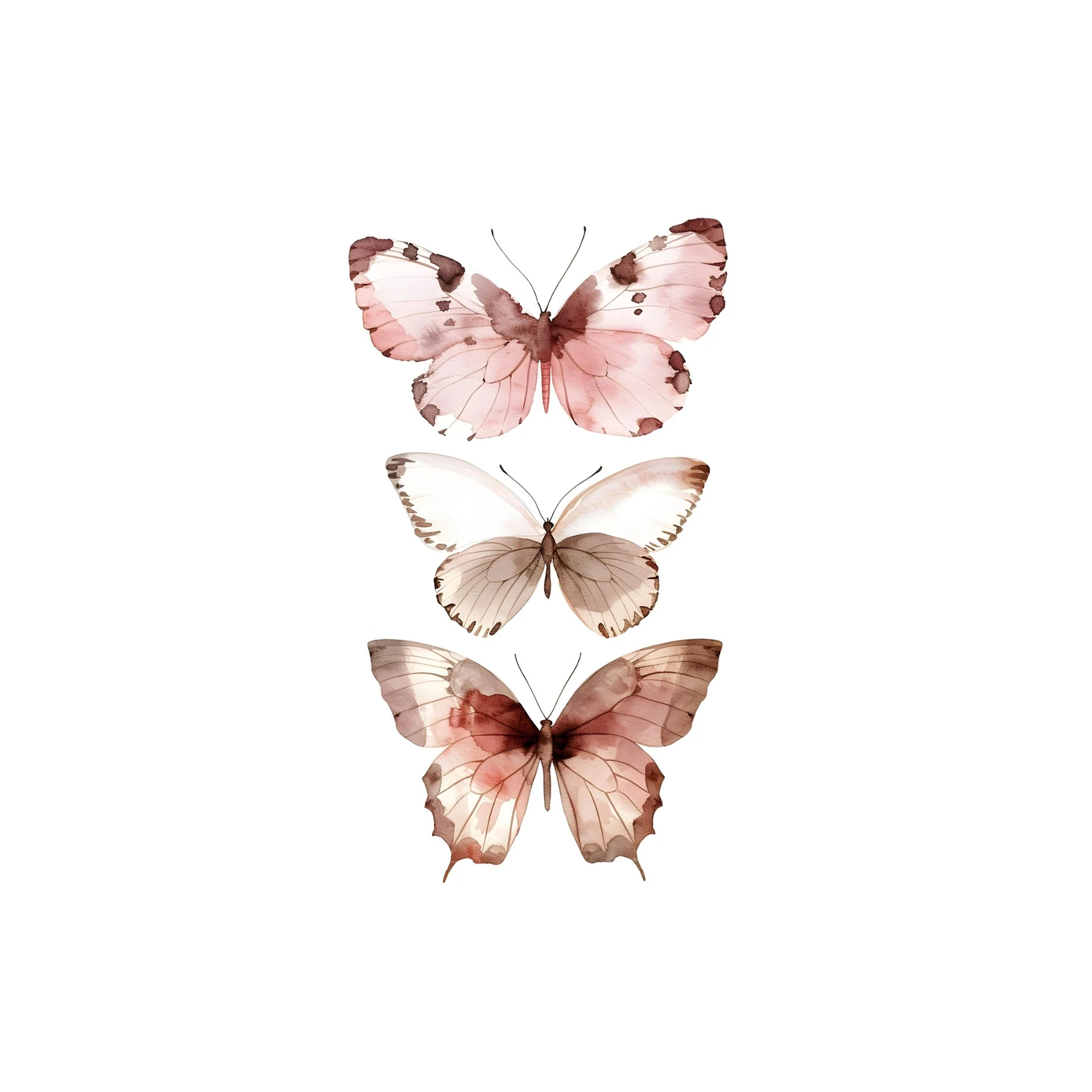 Watercolor Butterfly Trio Wall Art