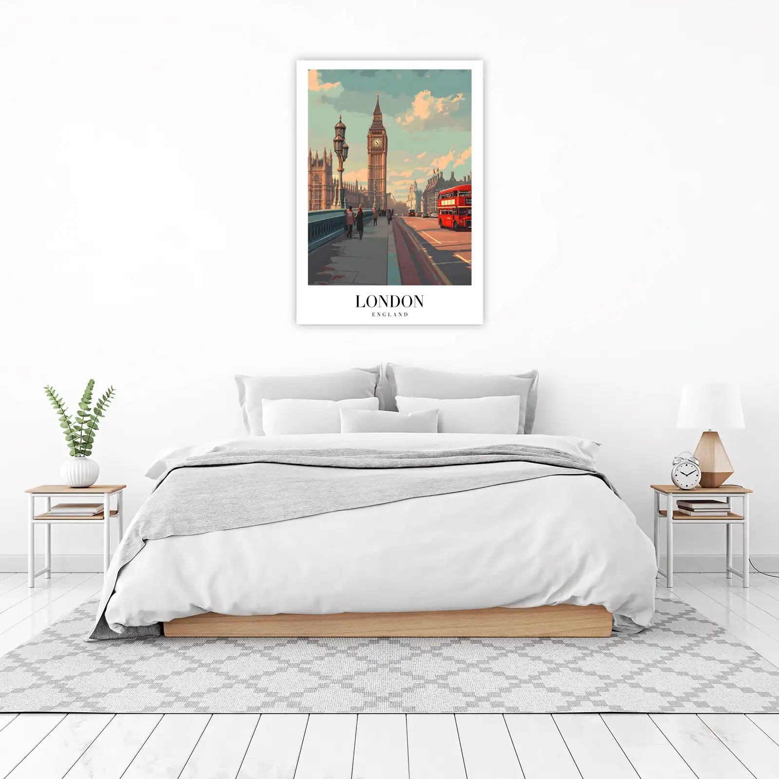 Iconic London Big Ben & Red Bus Wall Art