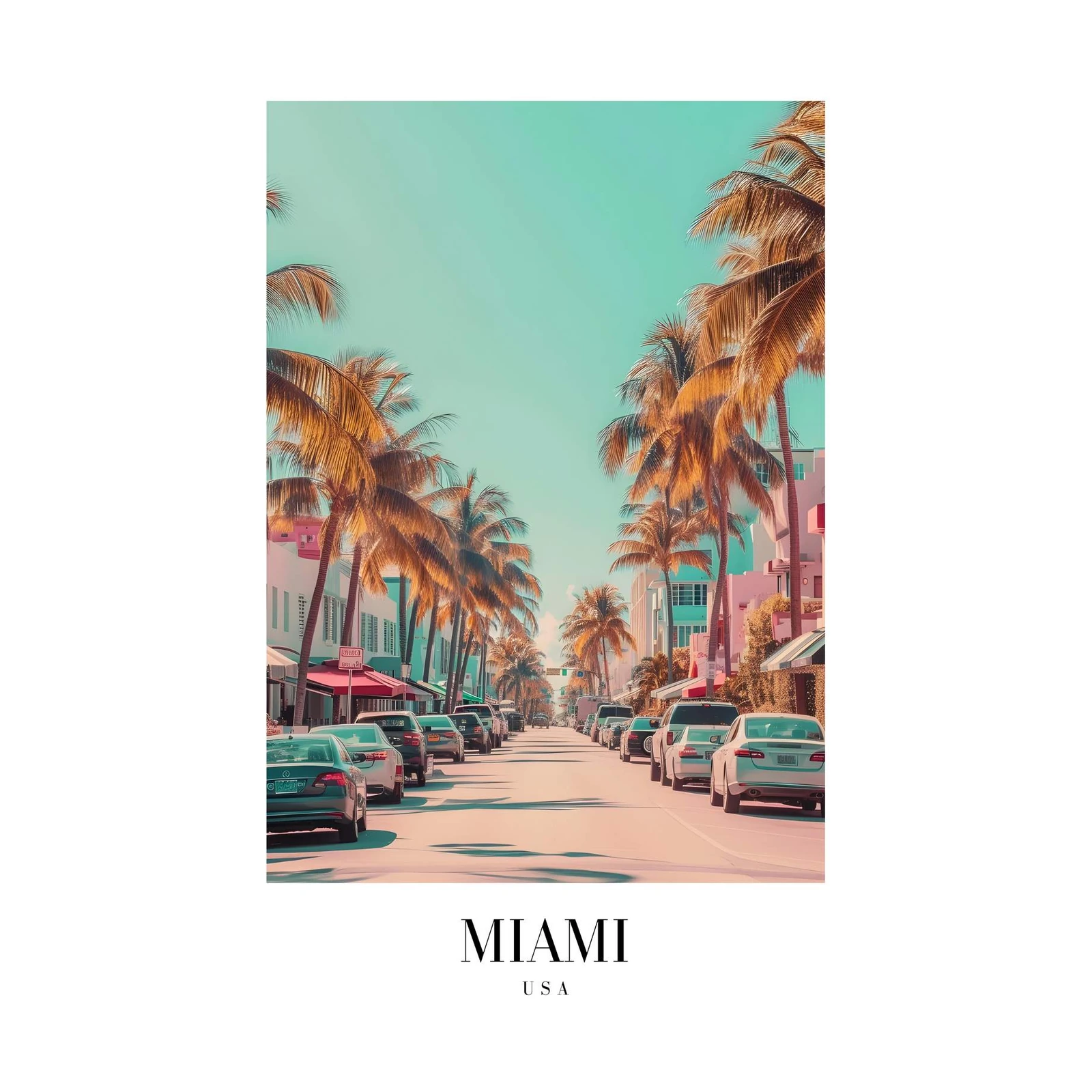Miami Beach Palm Tree Street Art Wall Art