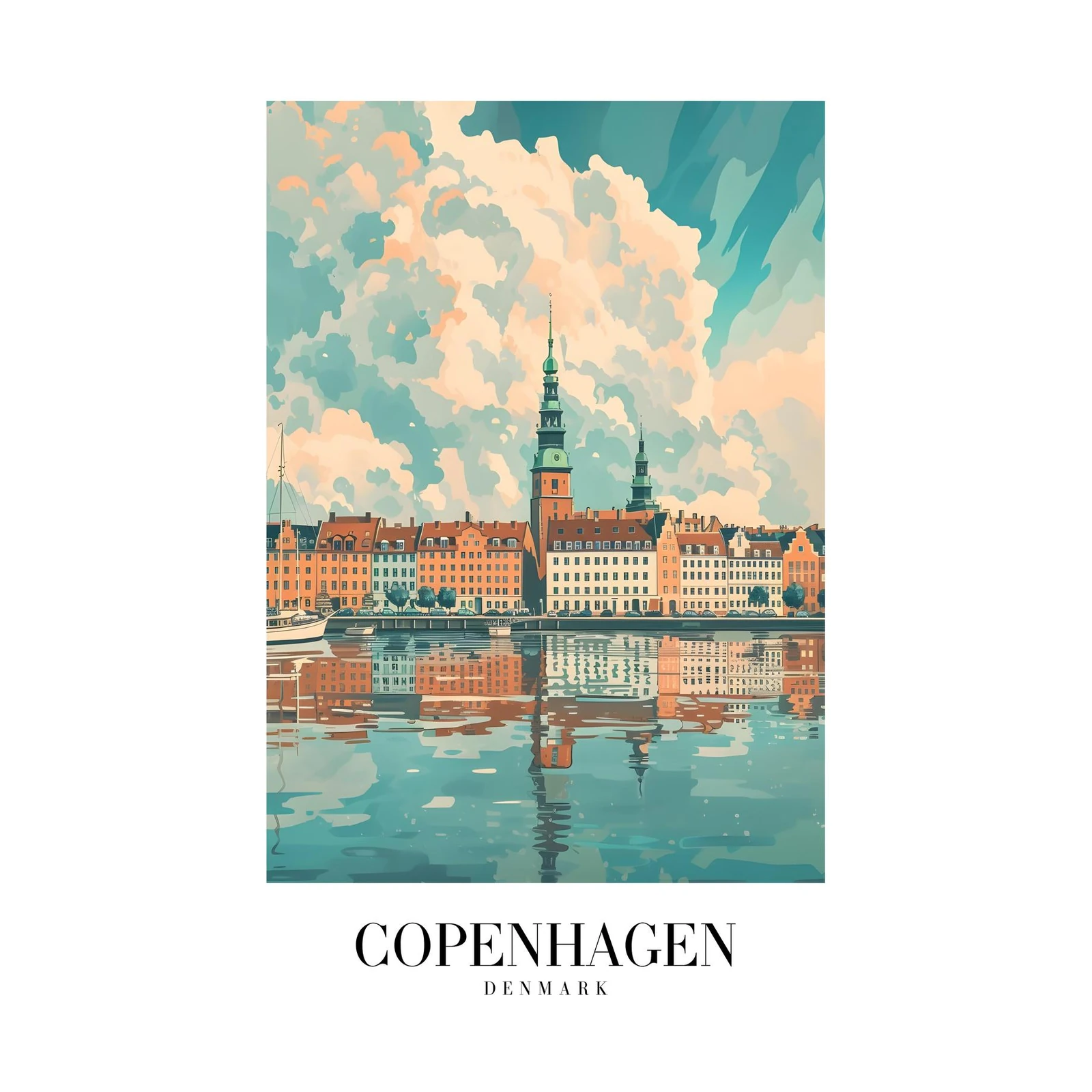 Copenhagen Waterfront Wall Art | Travel Art