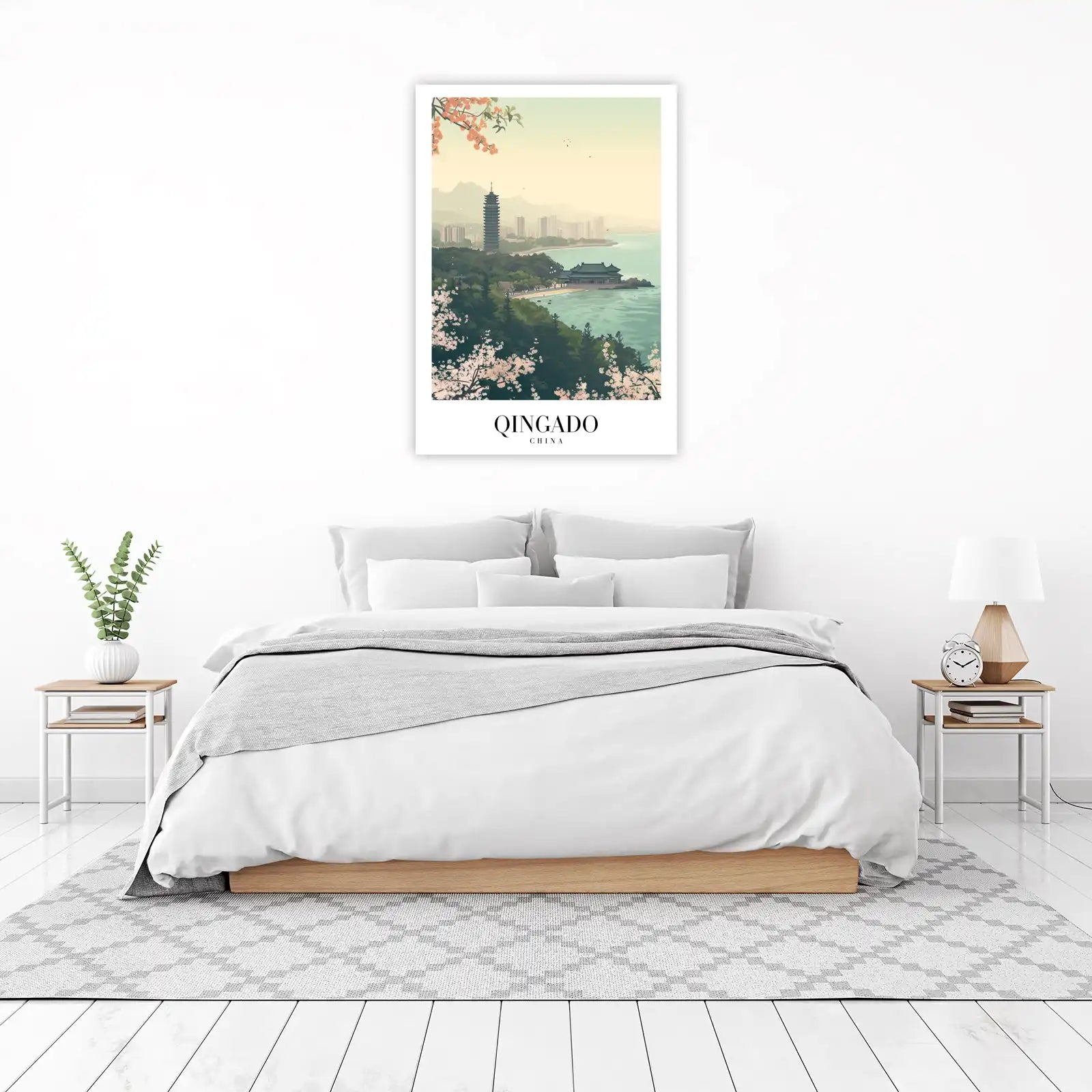 Qingdao Cherry Blossom Pagoda Wall Art
