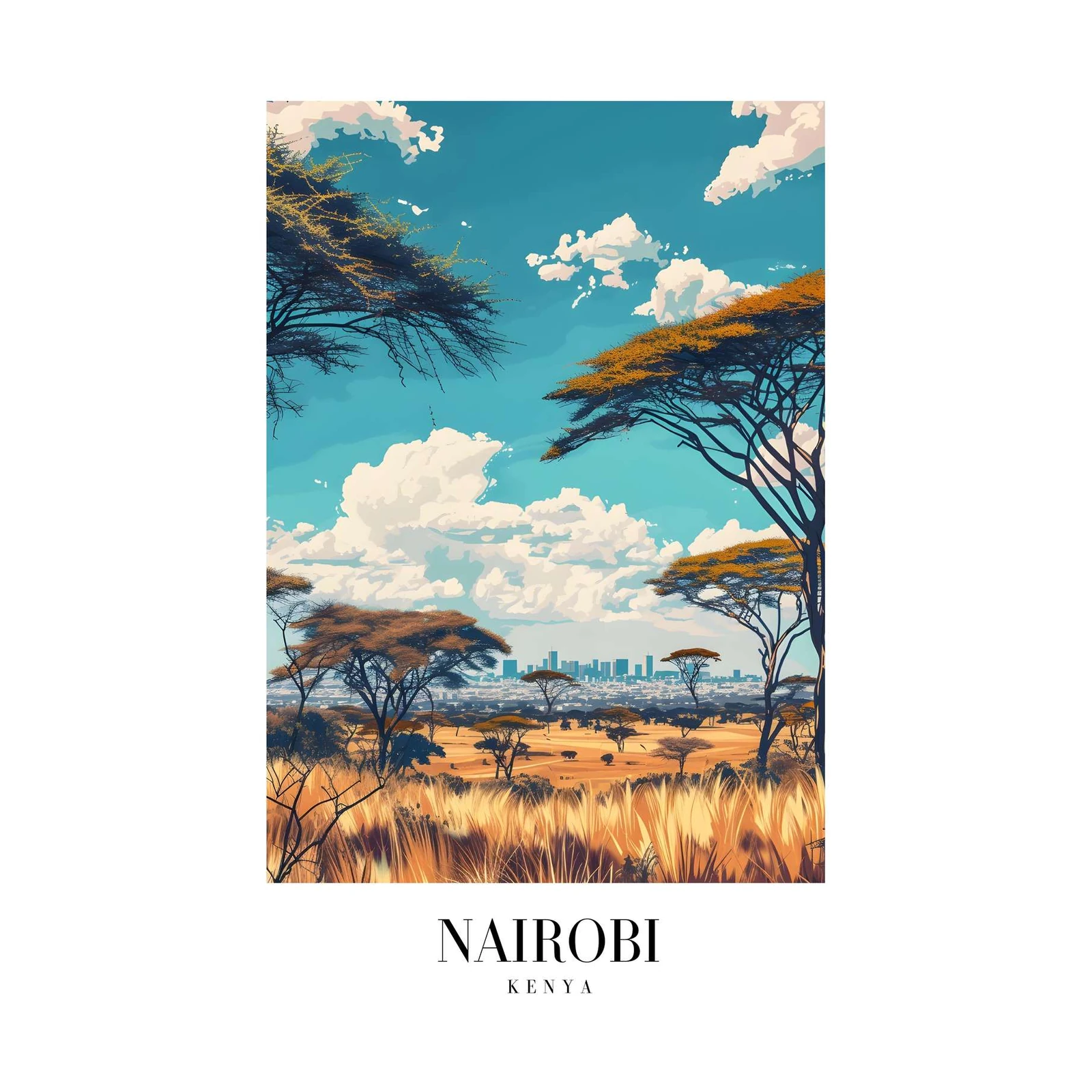 Nairobi Skyline Savannah Wall Art