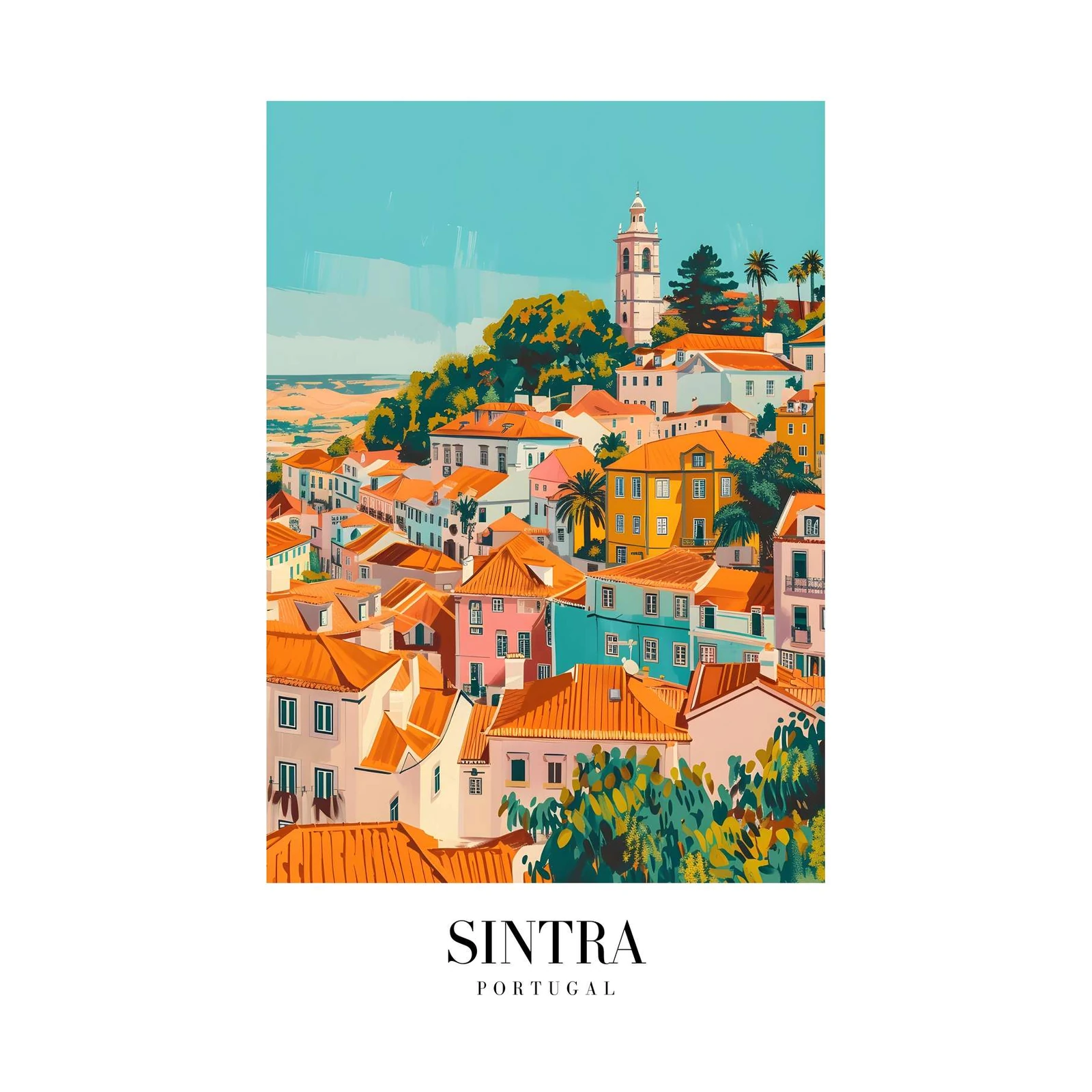 Vibrant Sintra Portugal Cityscape Wall Art