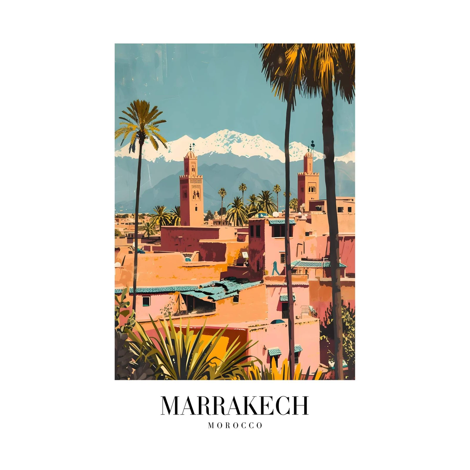 Vibrant Marrakech Skyline Wall Art