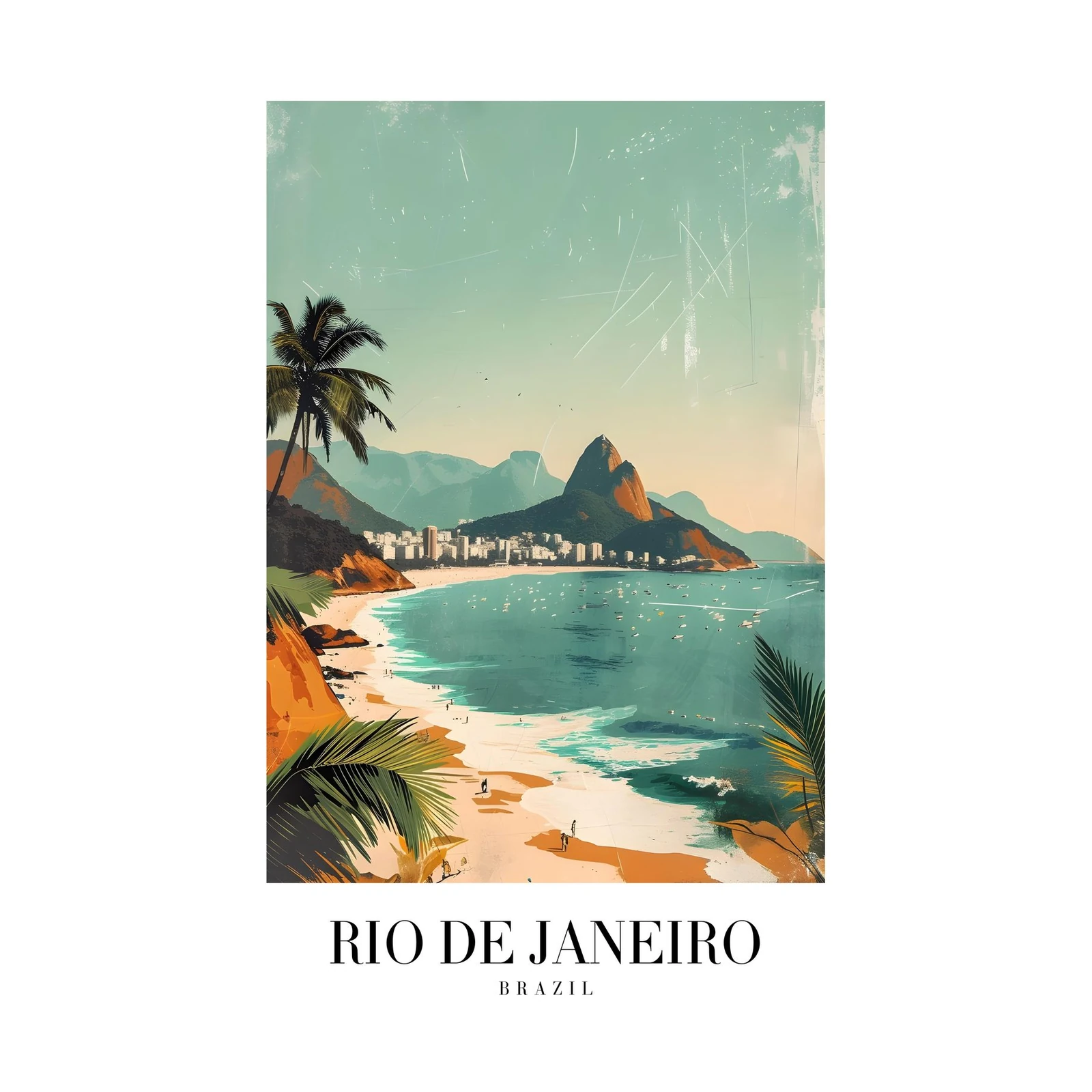 Vintage Rio de Janeiro Beach Wall Art
