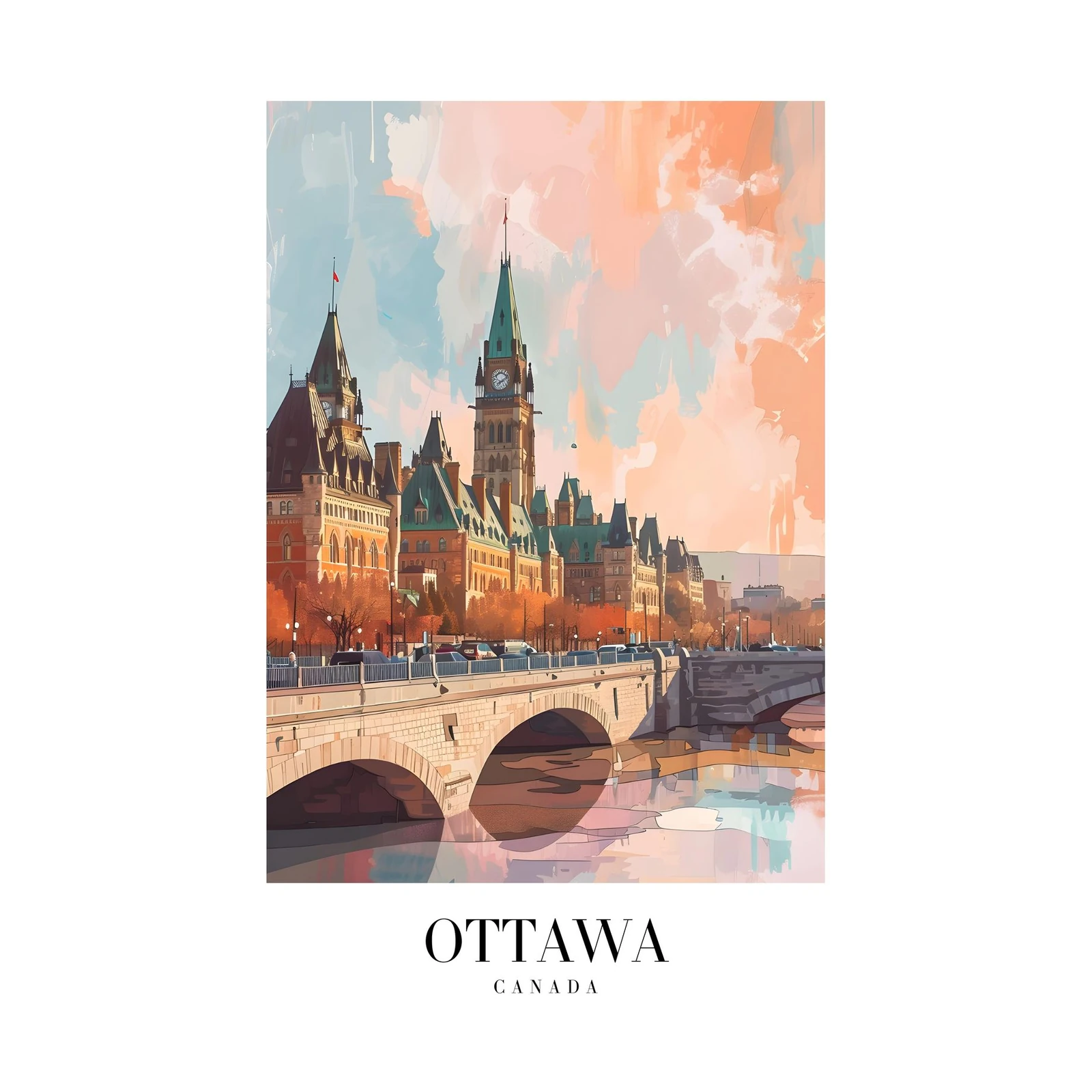 Vibrant Ottawa Skyline Wall Art - Canadian Art