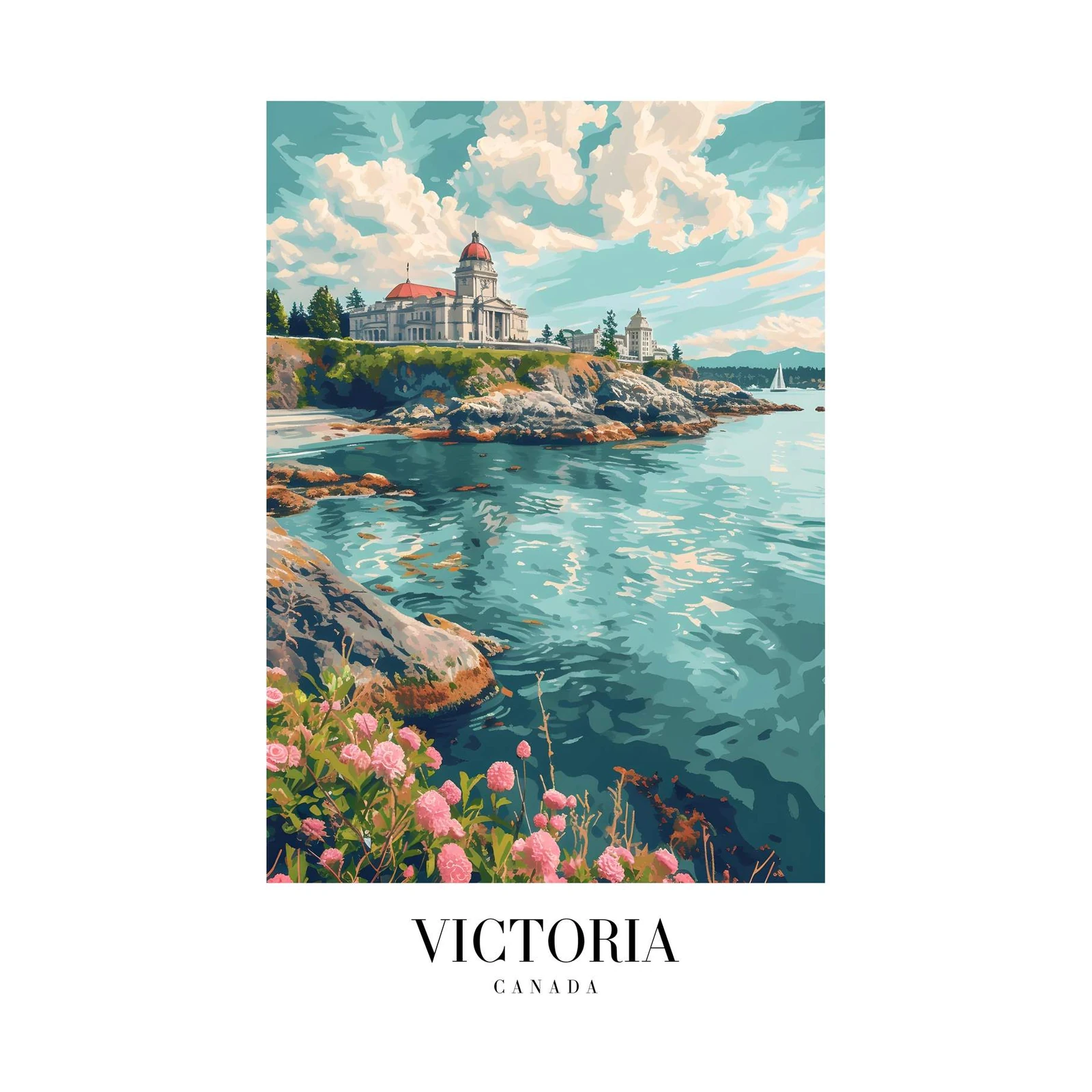 Victoria BC Coastal View Wall Art