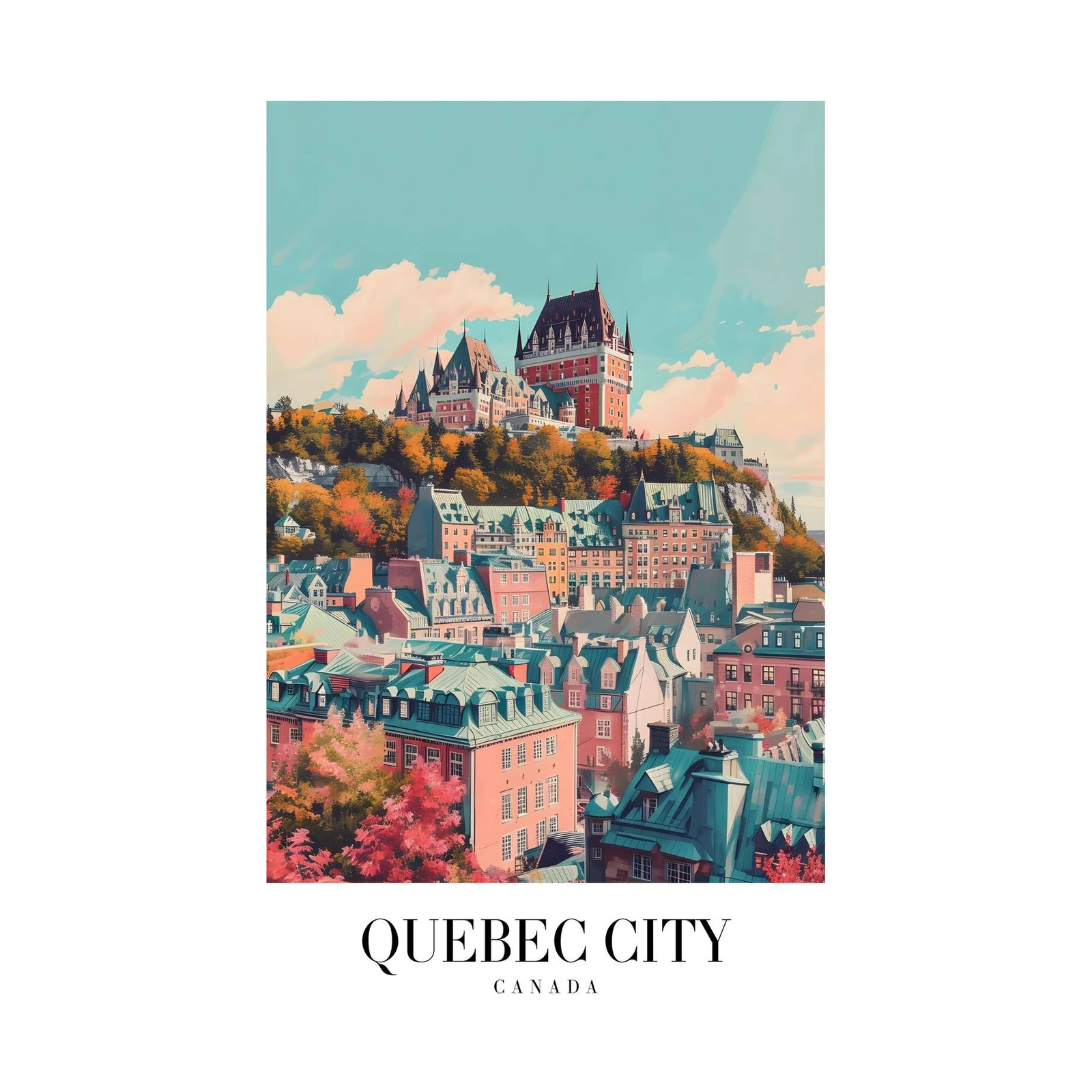 Vibrant Quebec City Skyline Wall Art