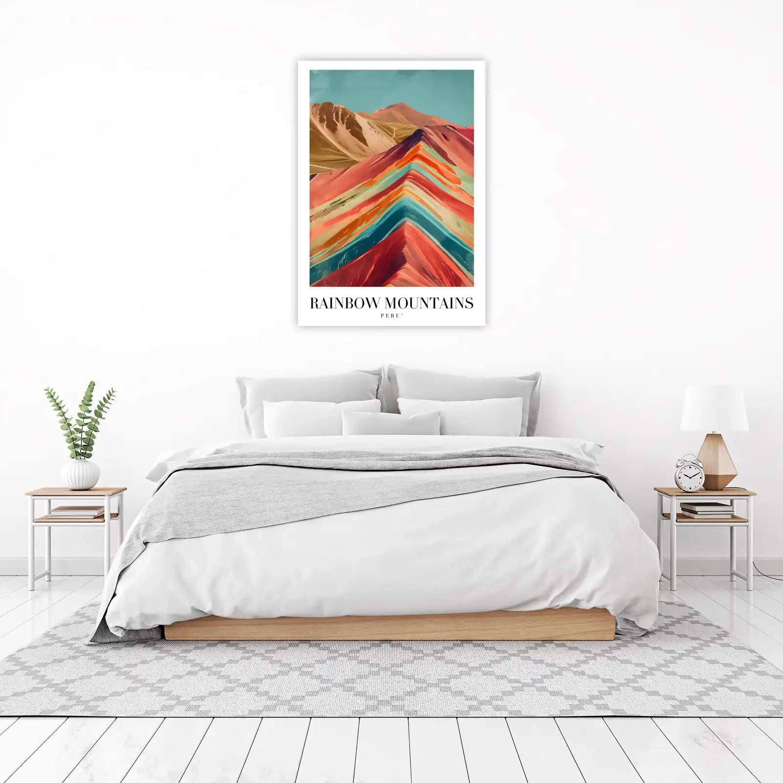 Vibrant Rainbow Mountains Peru Wall Art