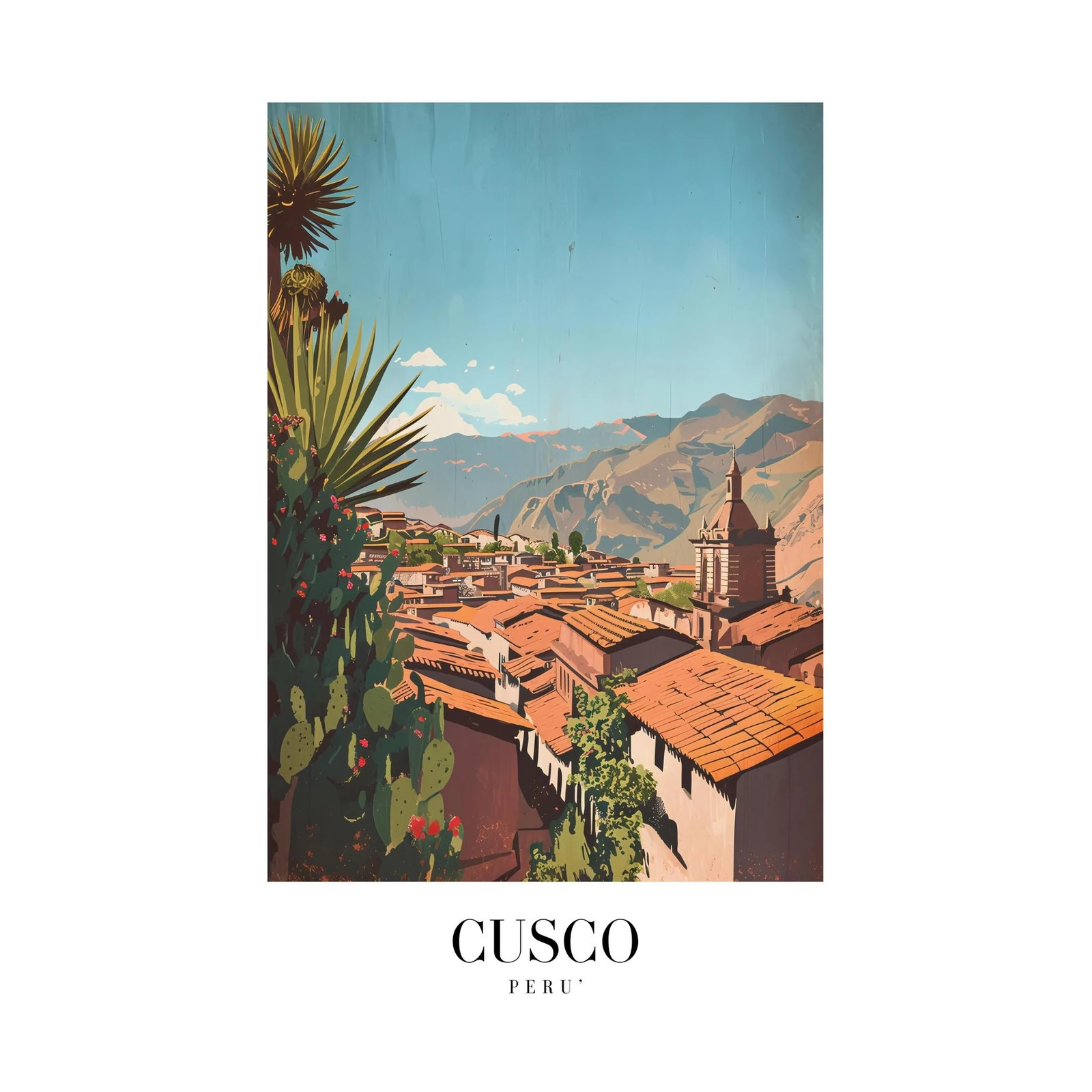 Vibrant Cusco Peru Cityscape Wall Art