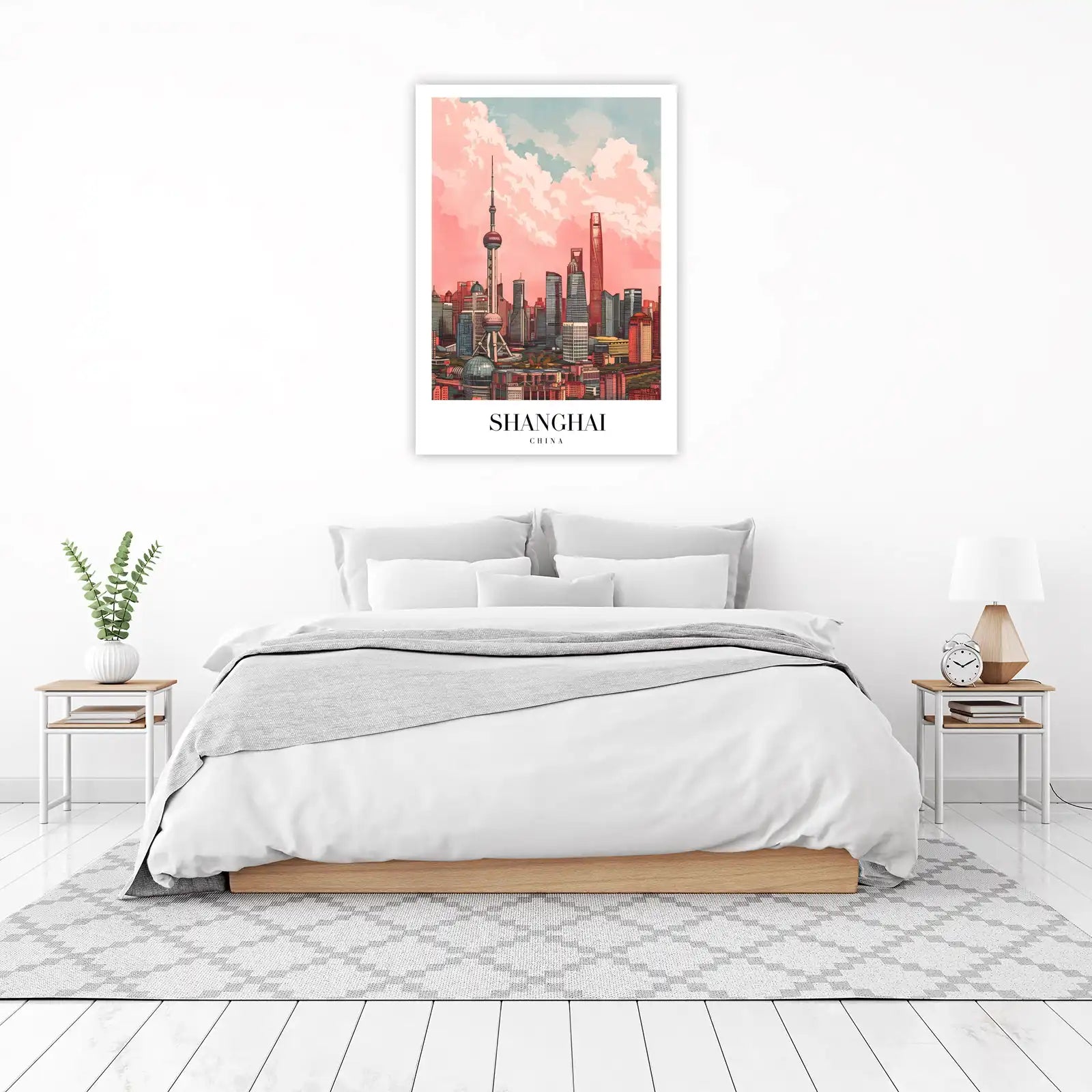 Vibrant Shanghai Skyline Wall Art