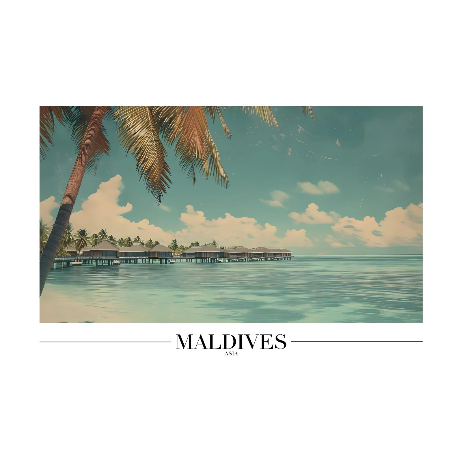 Maldives Paradise Serene Beach Wall Art