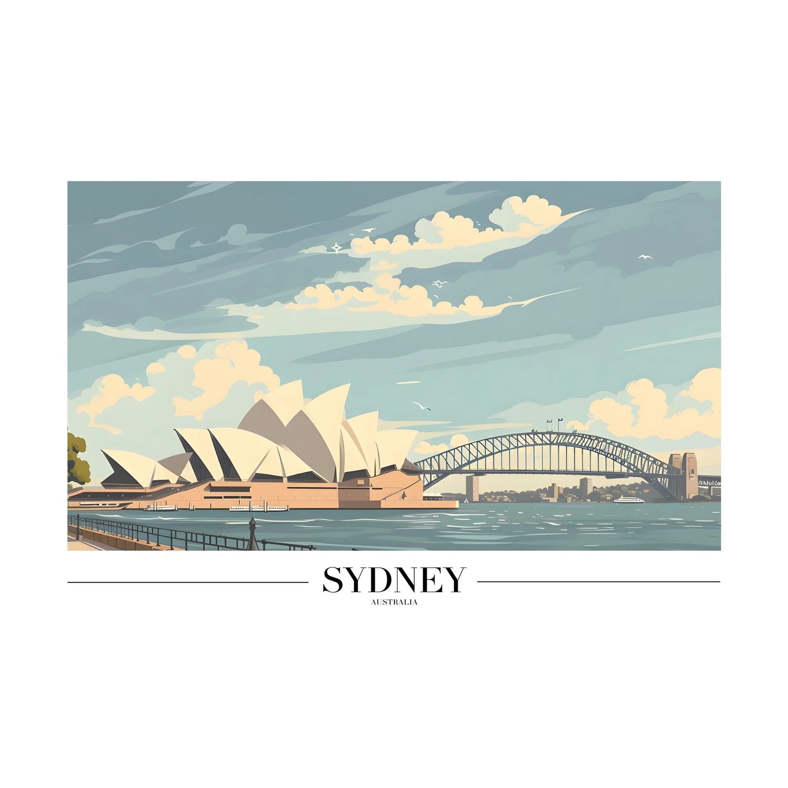 Iconic Sydney Opera House & Harbour Bridge Wall Art