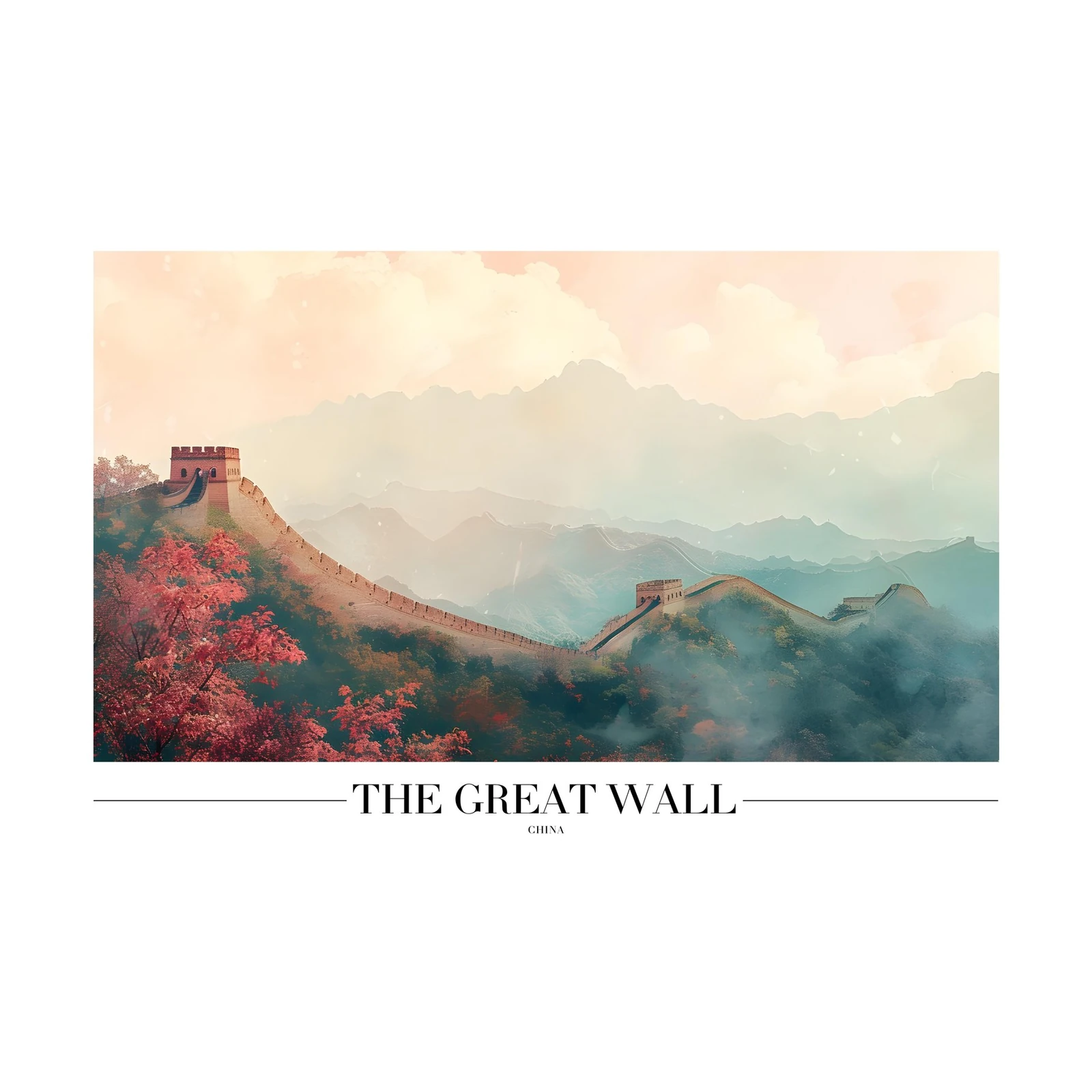 Great Wall of China Autumn Serenity Wall Art