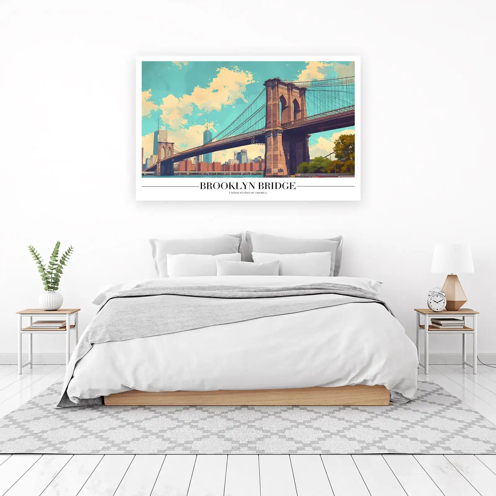 Iconic Brooklyn Bridge Skyline Wall Art