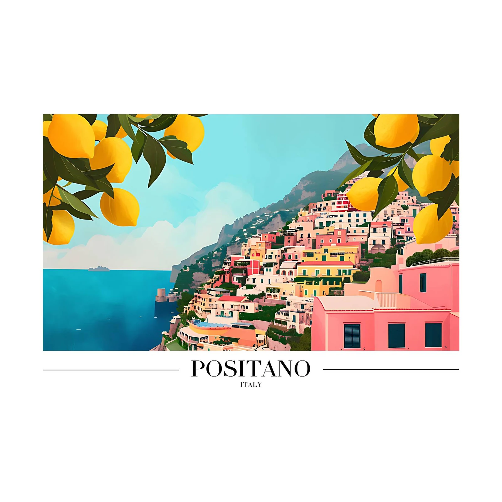 Vibrant Positano Lemon Grove Wall Art