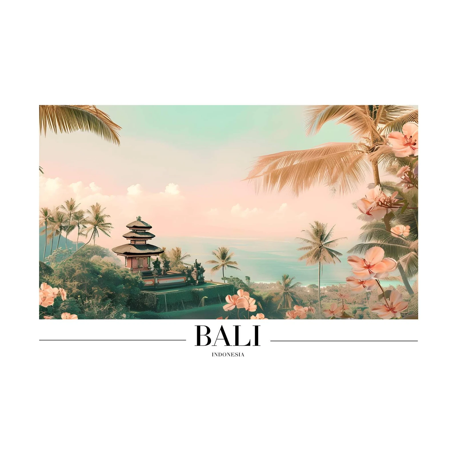 Tranquil Bali Temple Paradise Wall Art