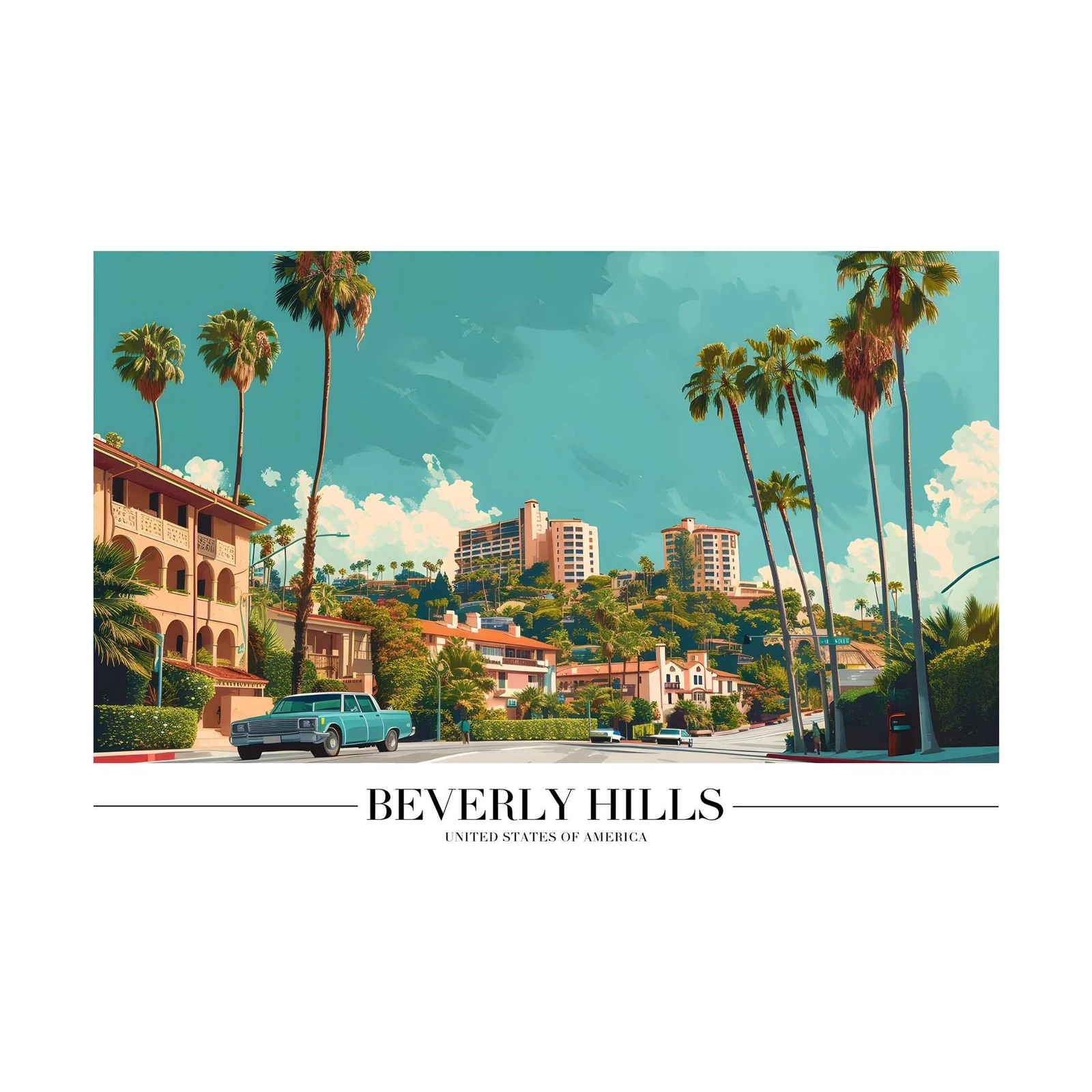 Beverly Hills Vista Palm Trees Wall Art