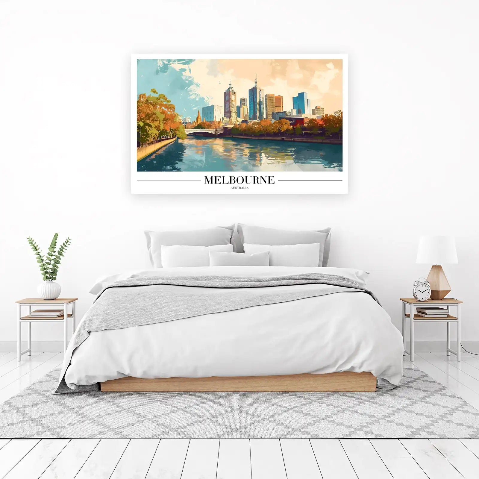 Vibrant Melbourne Skyline Wall Art