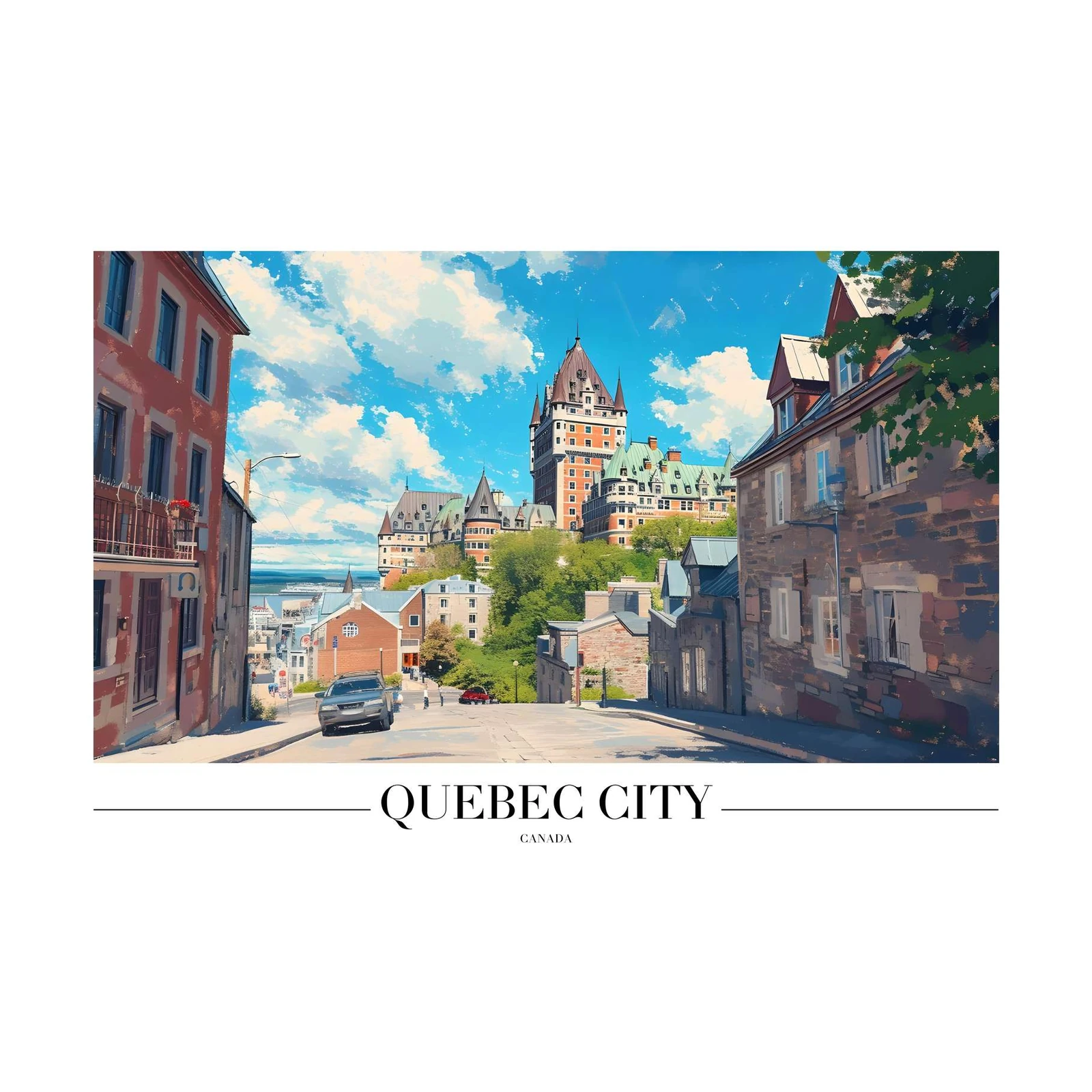 Quebec City Fairytale Castle Wall Art
