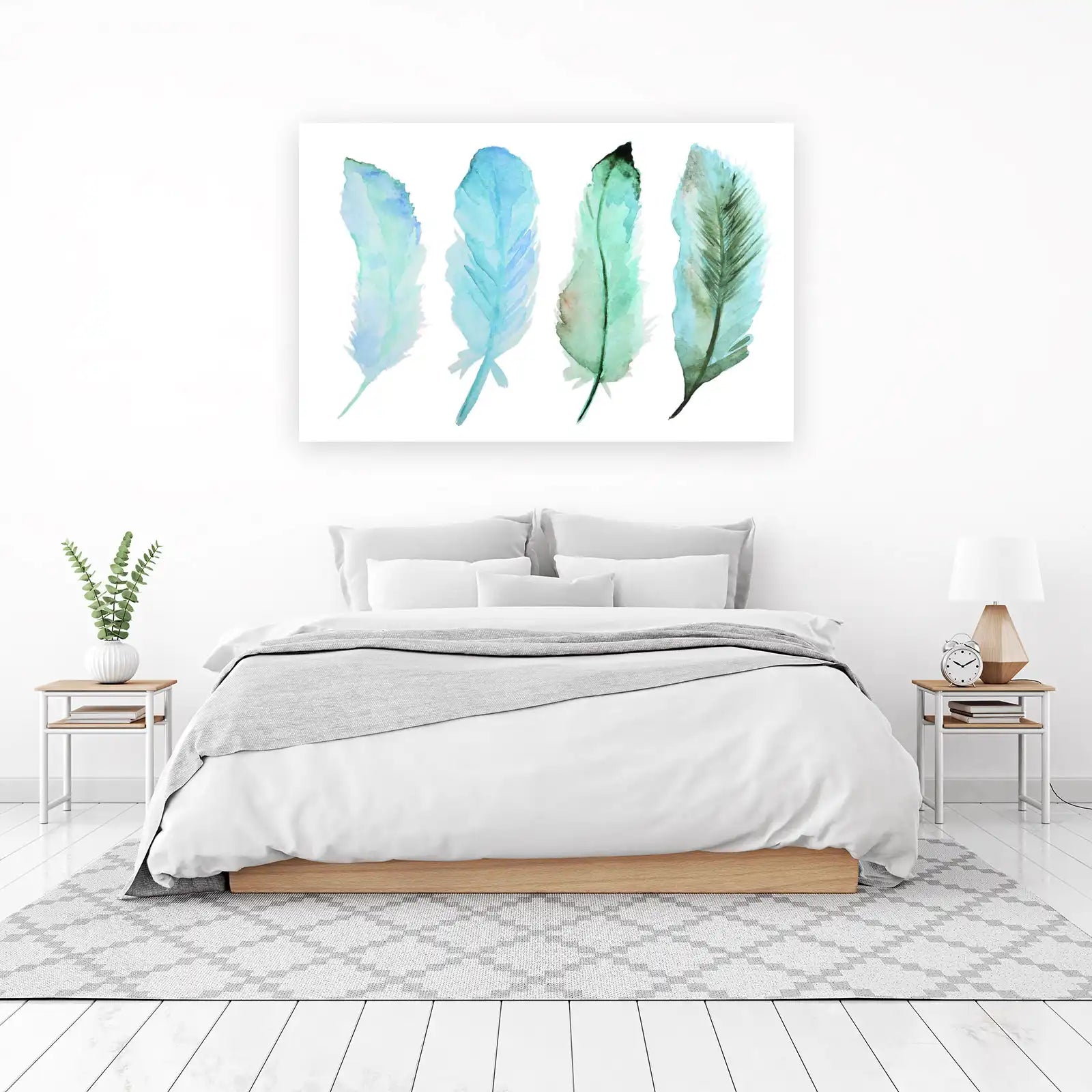 Serene Watercolor Feathers Wall Art