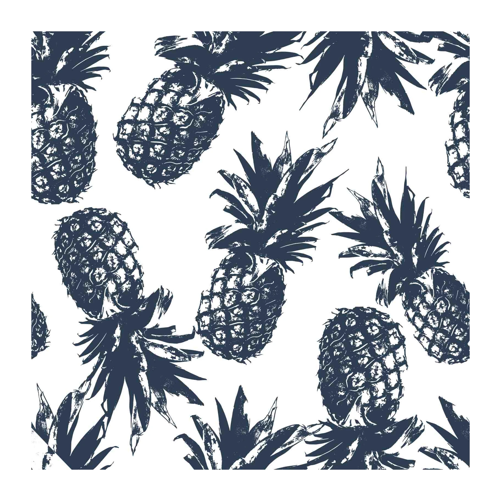 Chic Navy Pineapple Tropical Wall Art
