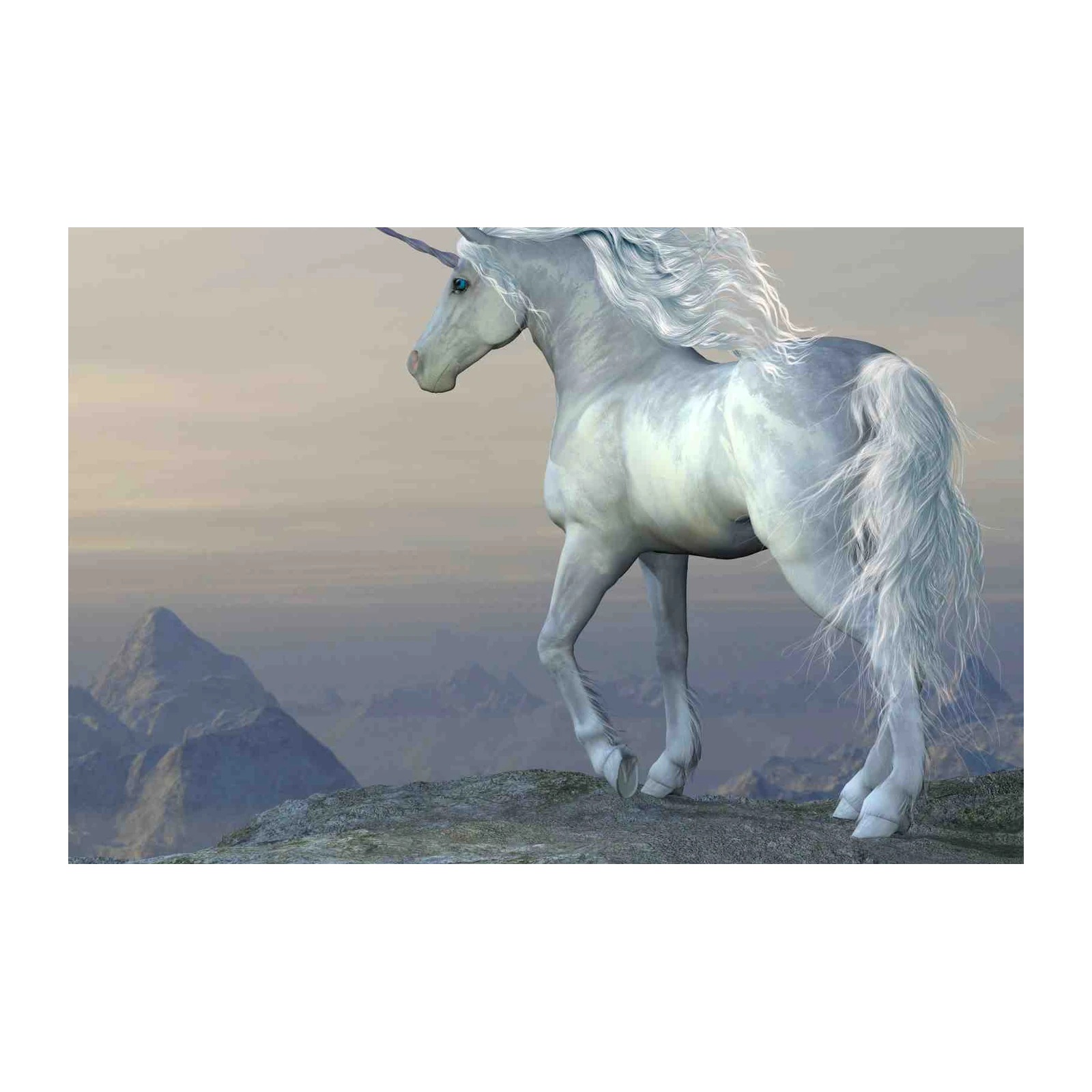 Majestic Unicorn Mountain Scene Wall Art