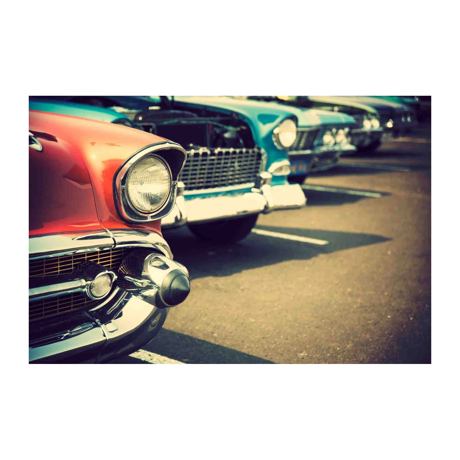 Vintage Red Classic Car Wall Art