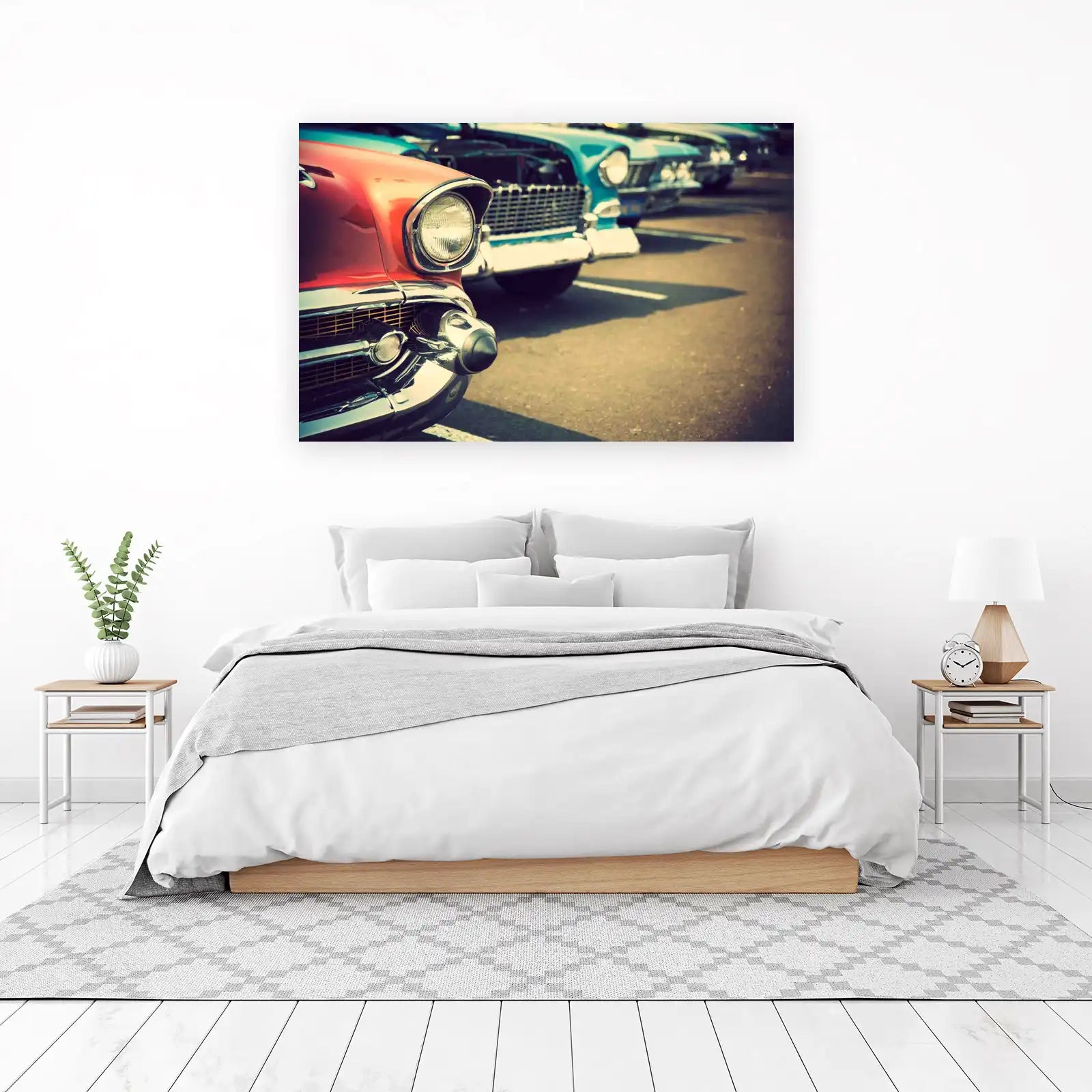 Vintage Red Classic Car Wall Art