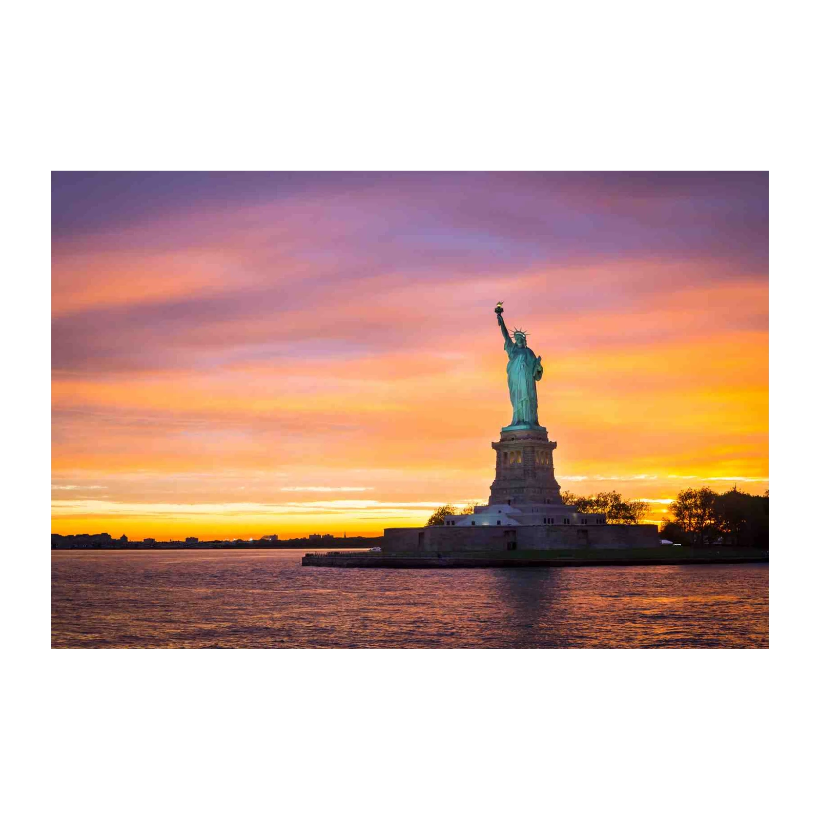 Statue of Liberty Sunset Wall Art