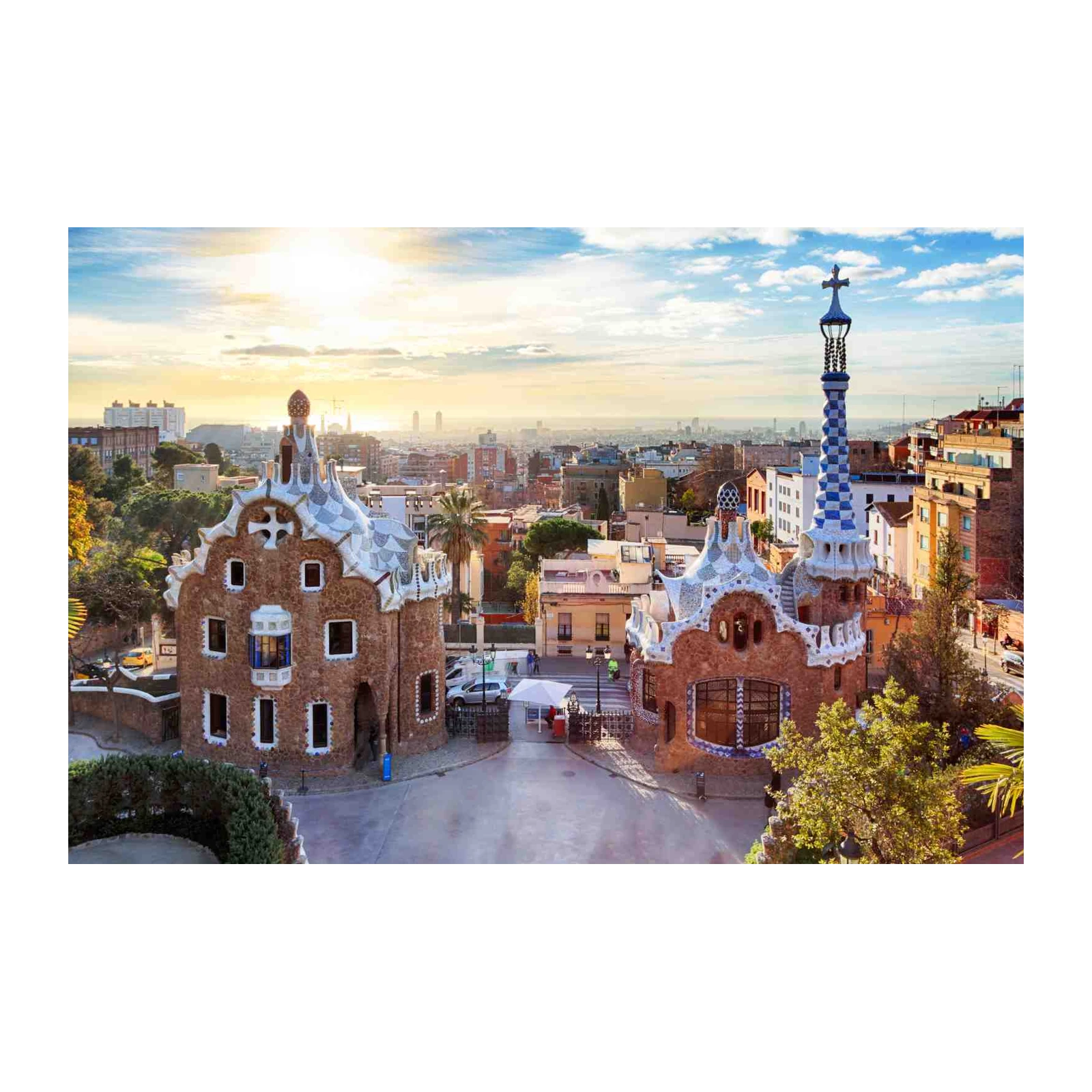Gaudí's Barcelona Park: Whimsical Architecture Wall Art