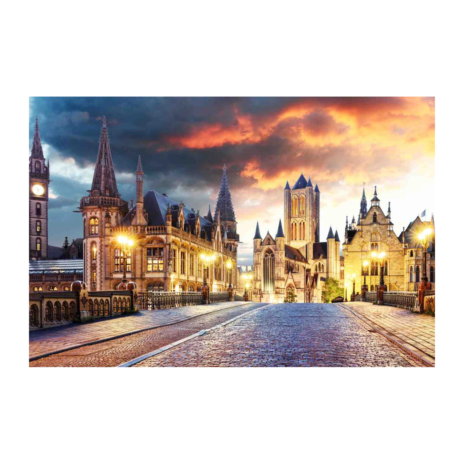 European Cityscape at Dusk Wall Art