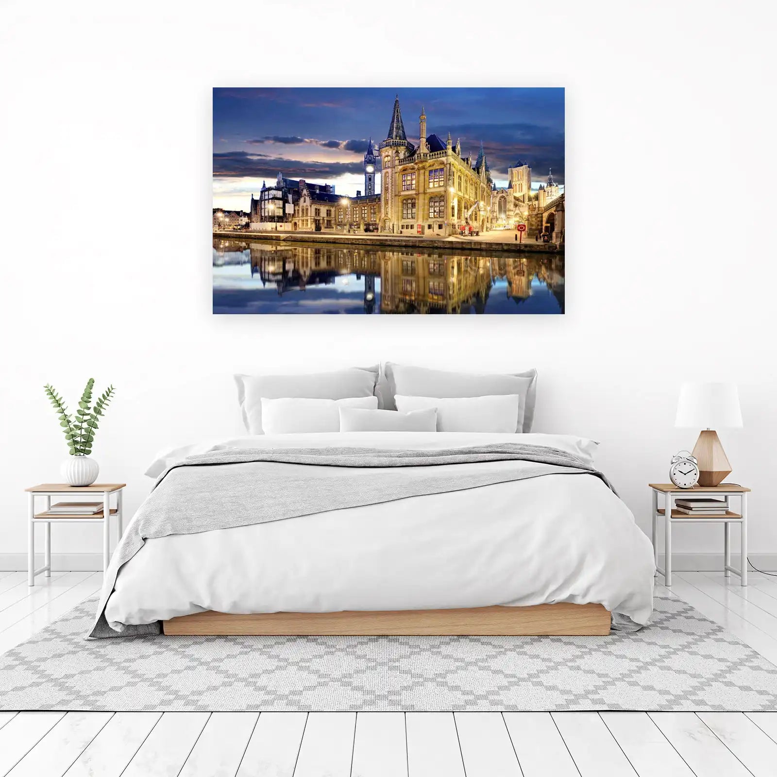 Ghent Canal Twilight Architectural Wall Art