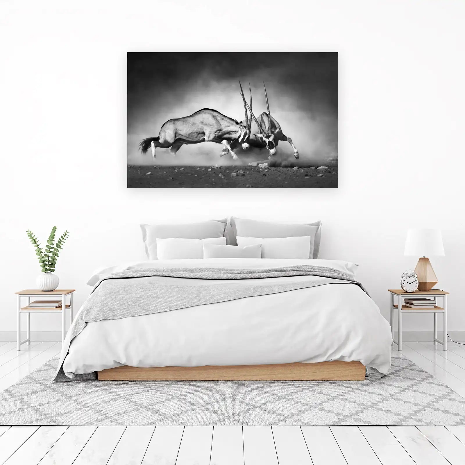 Majestic Oryx Duel Black and White Wall Art
