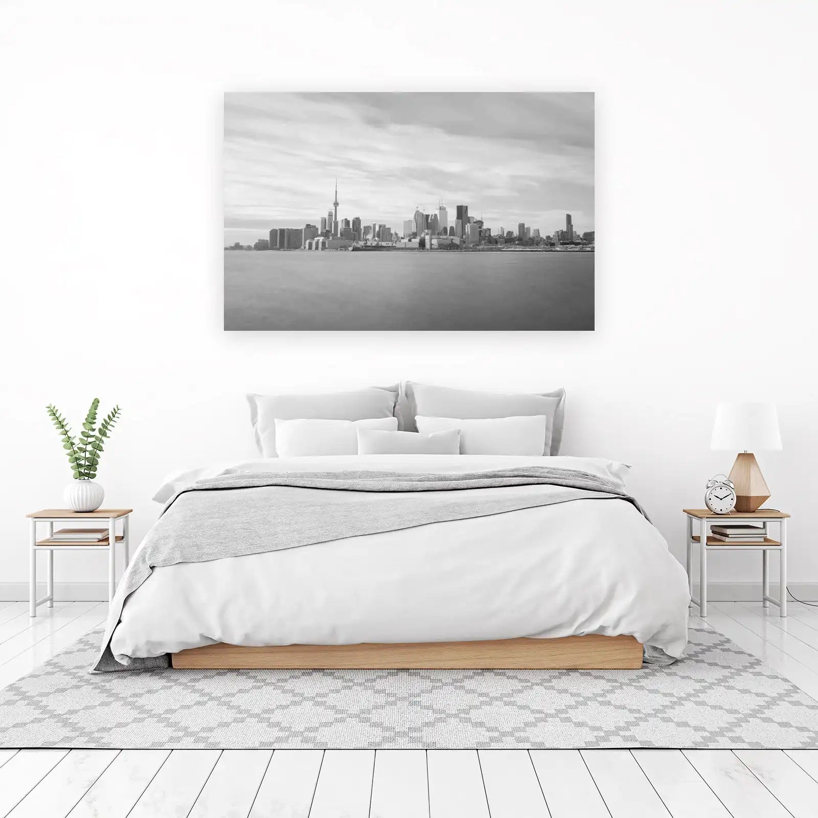 Toronto Skyline Black & White Wall Art