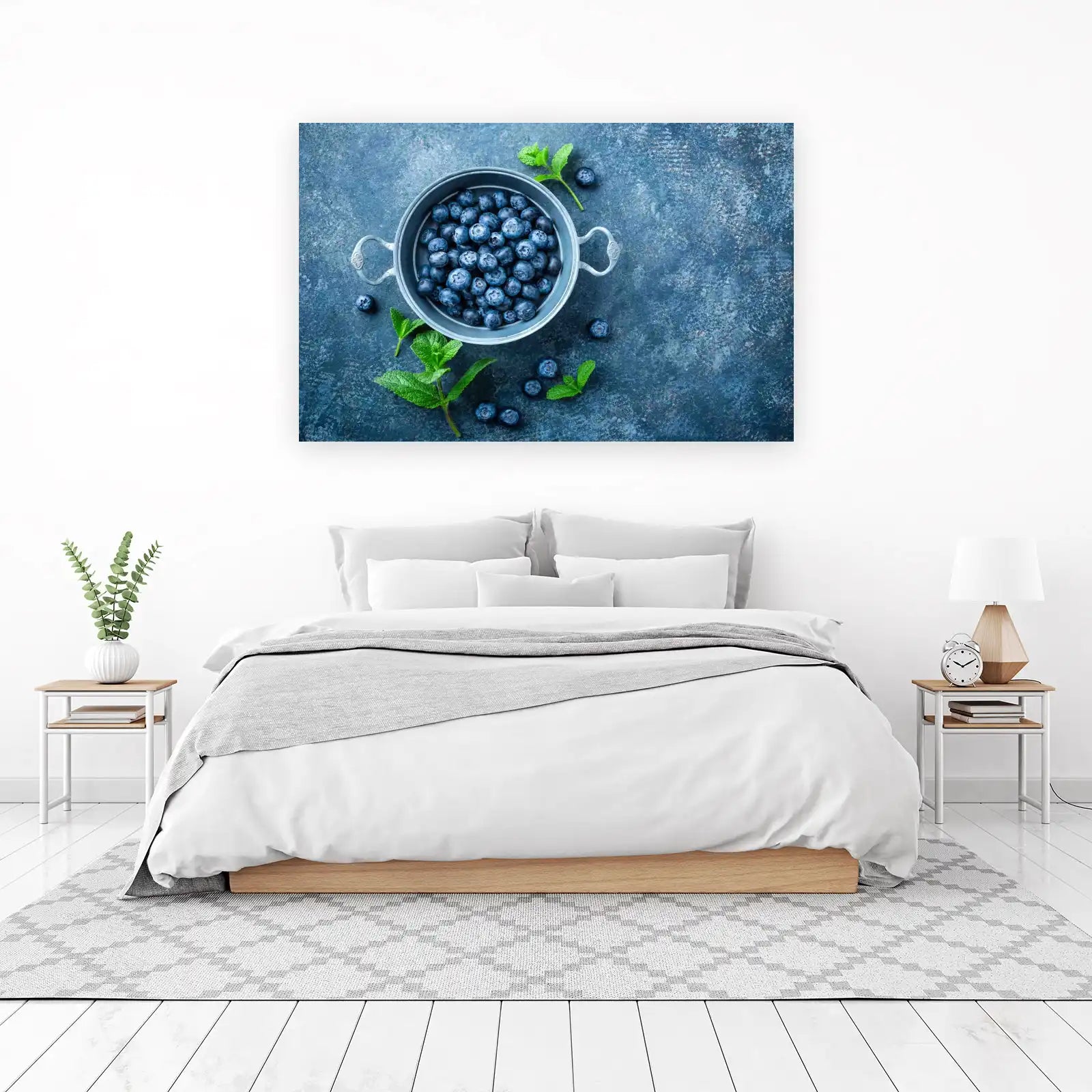 Fresh Blueberries & Mint Bowl Wall Art