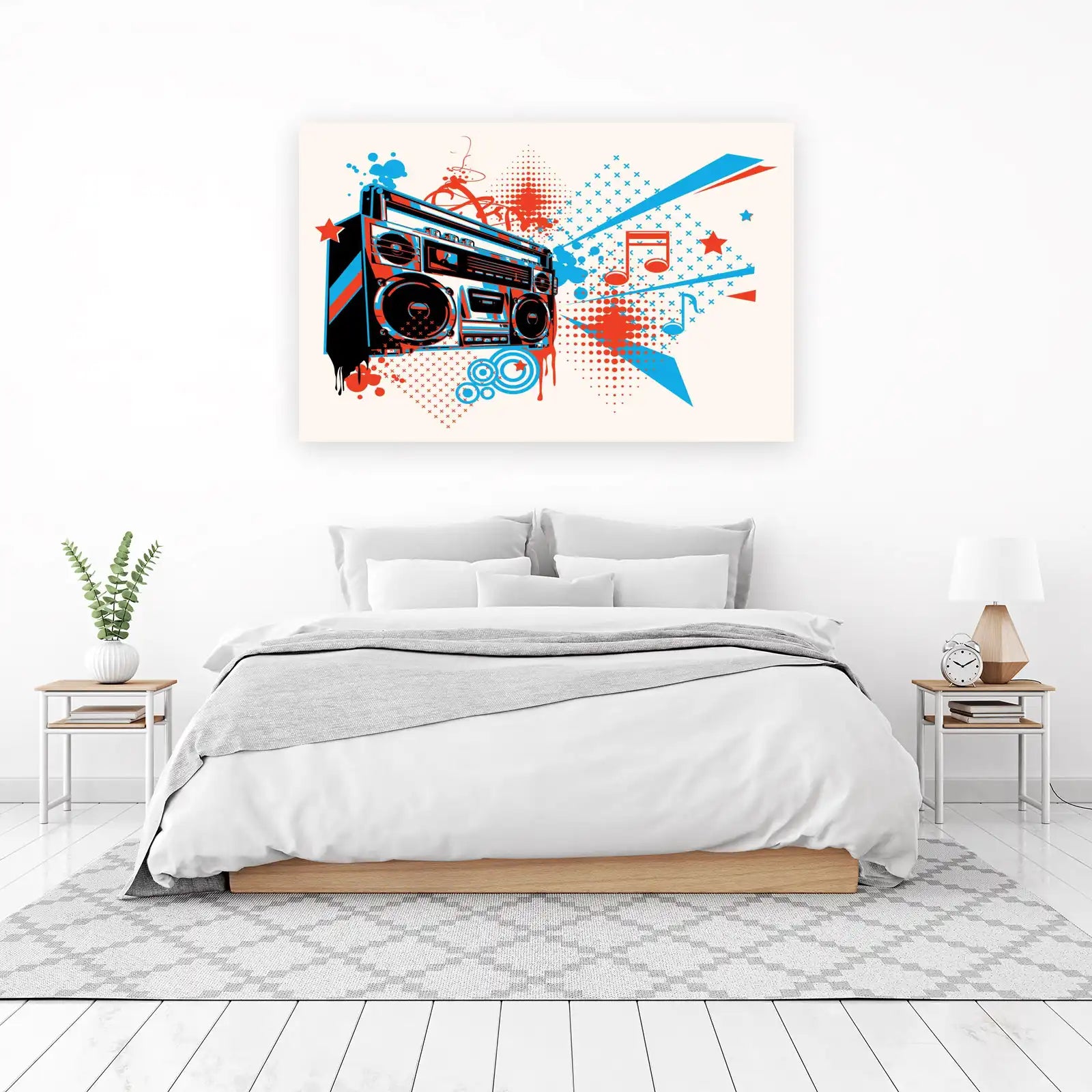Retro Boombox Splash Wall Art