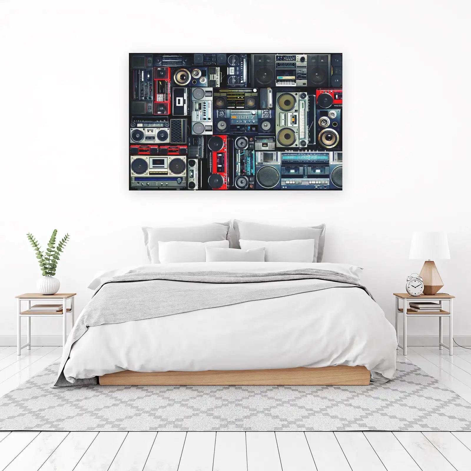 Vintage Boombox Collage Wall Art