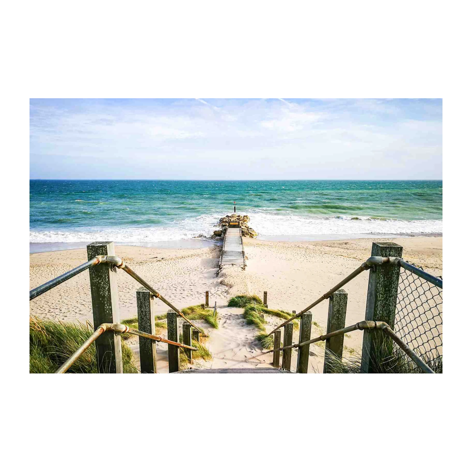 Ocean Pier Wooden Pathway Wall Art
