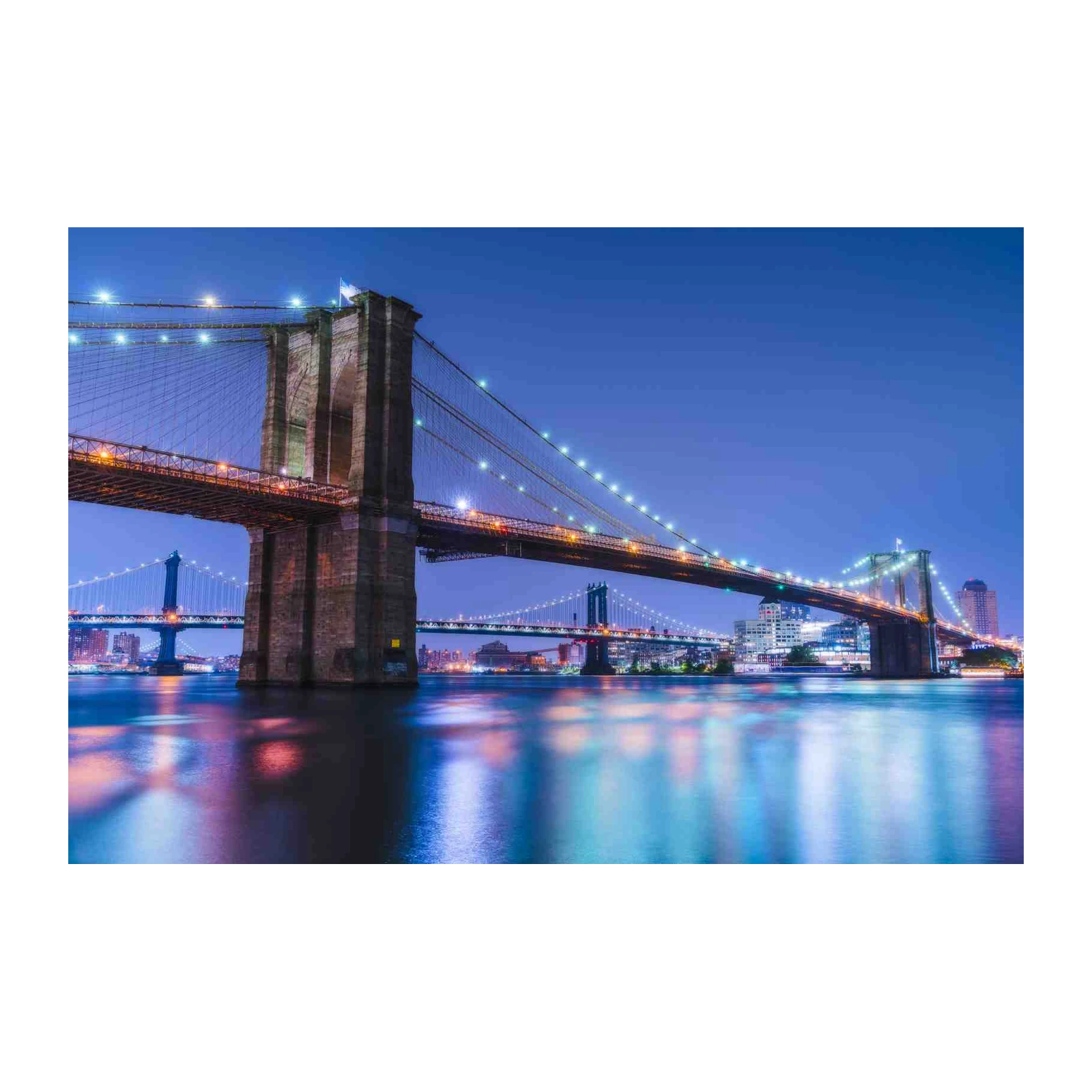 Iconic Brooklyn Bridge Nightscape Wall Art