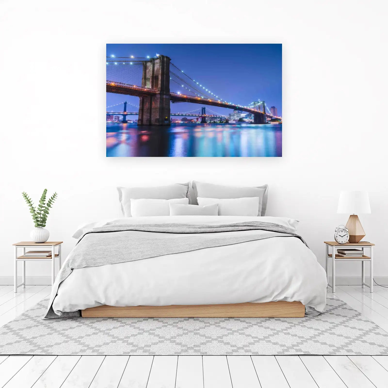 Iconic Brooklyn Bridge Nightscape Wall Art