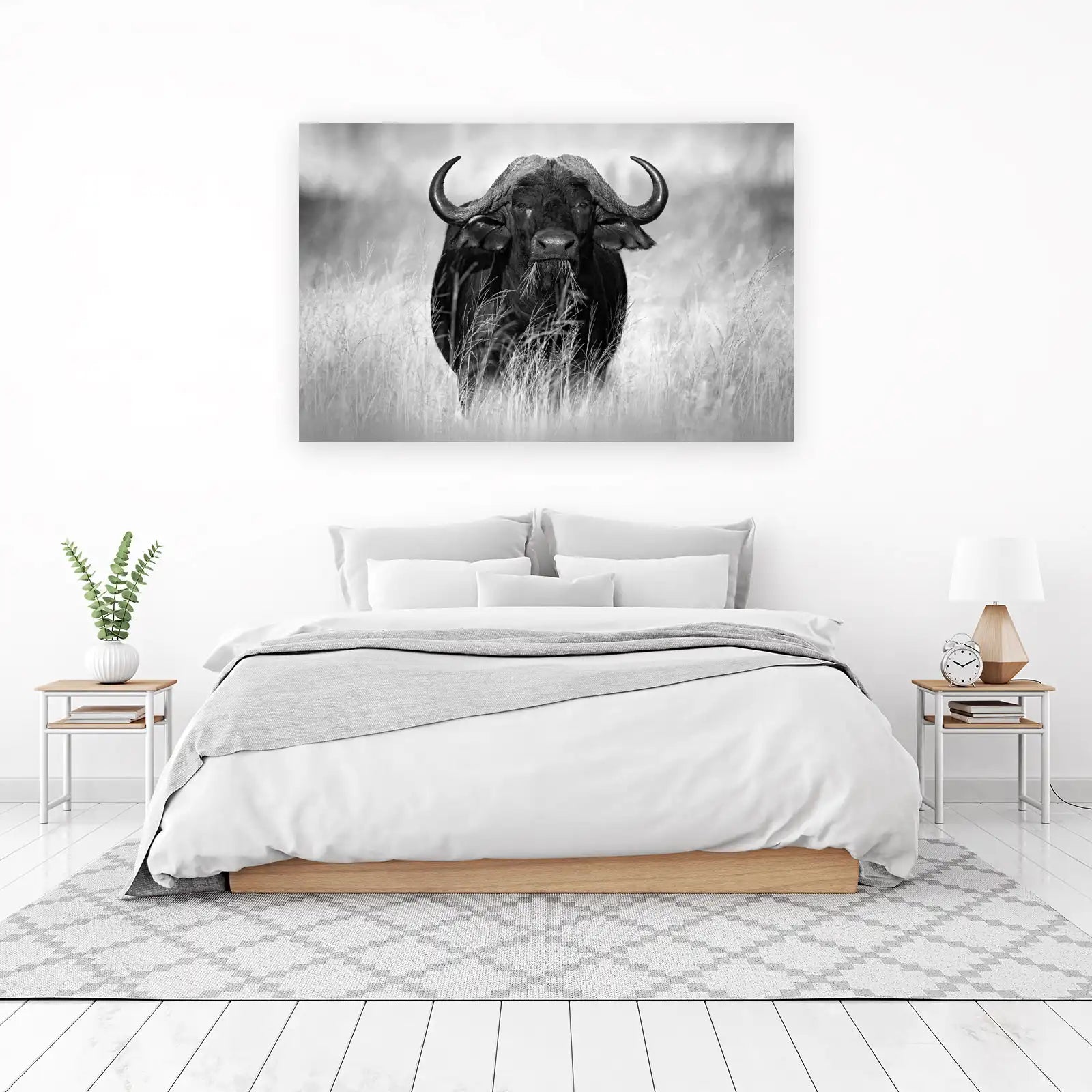 Majestic Buffalo B&W Wildlife Wall Art