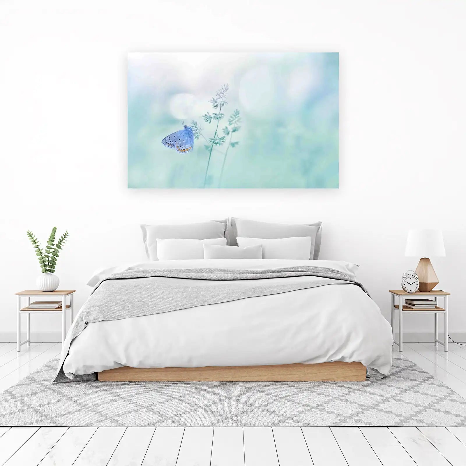 Serene Blue Butterfly Nature Wall Art