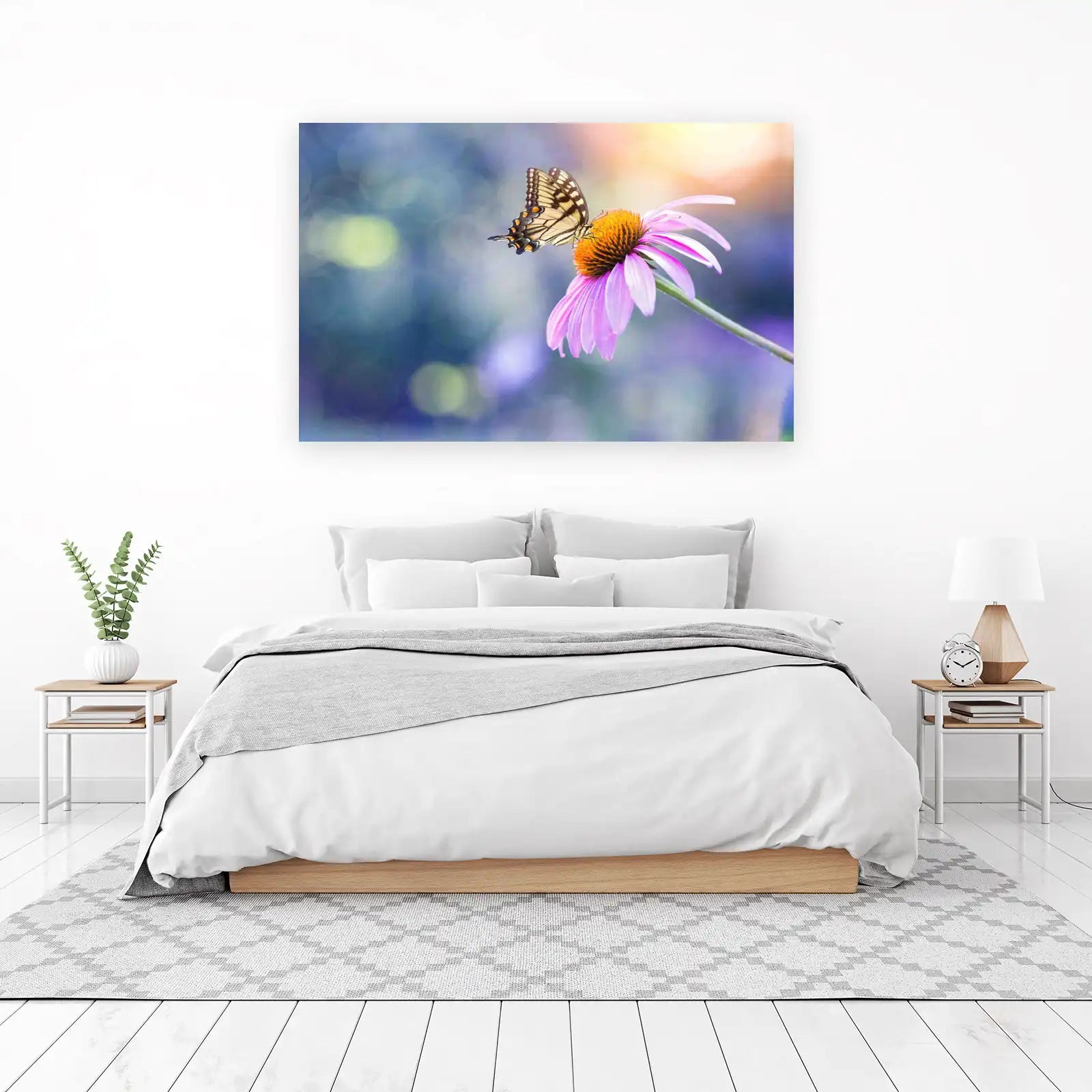 Butterfly on Purple Coneflower Wall Art