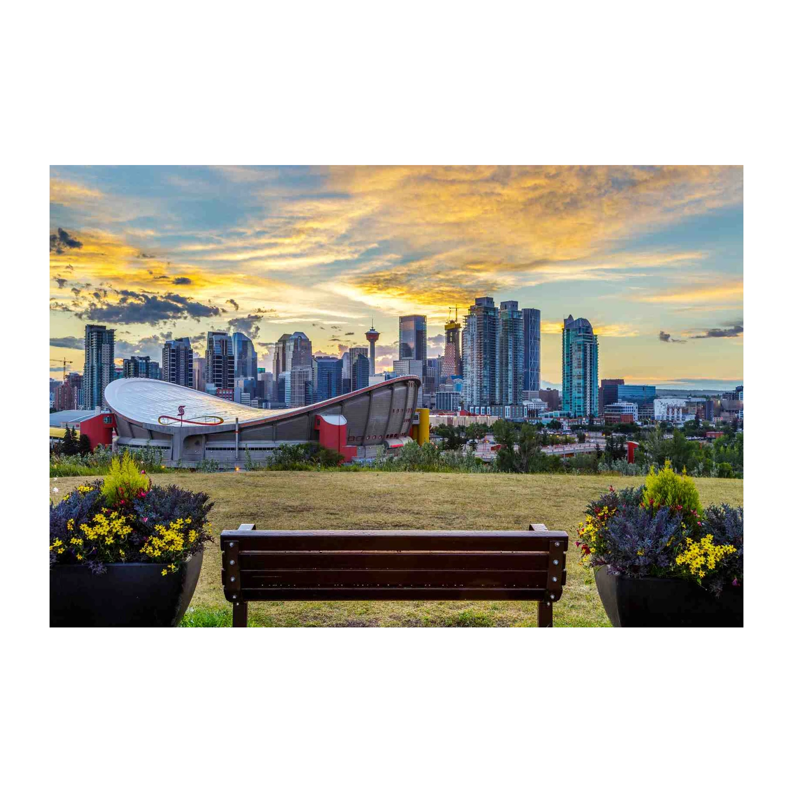 Calgary Skyline Golden Hour Wall Art
